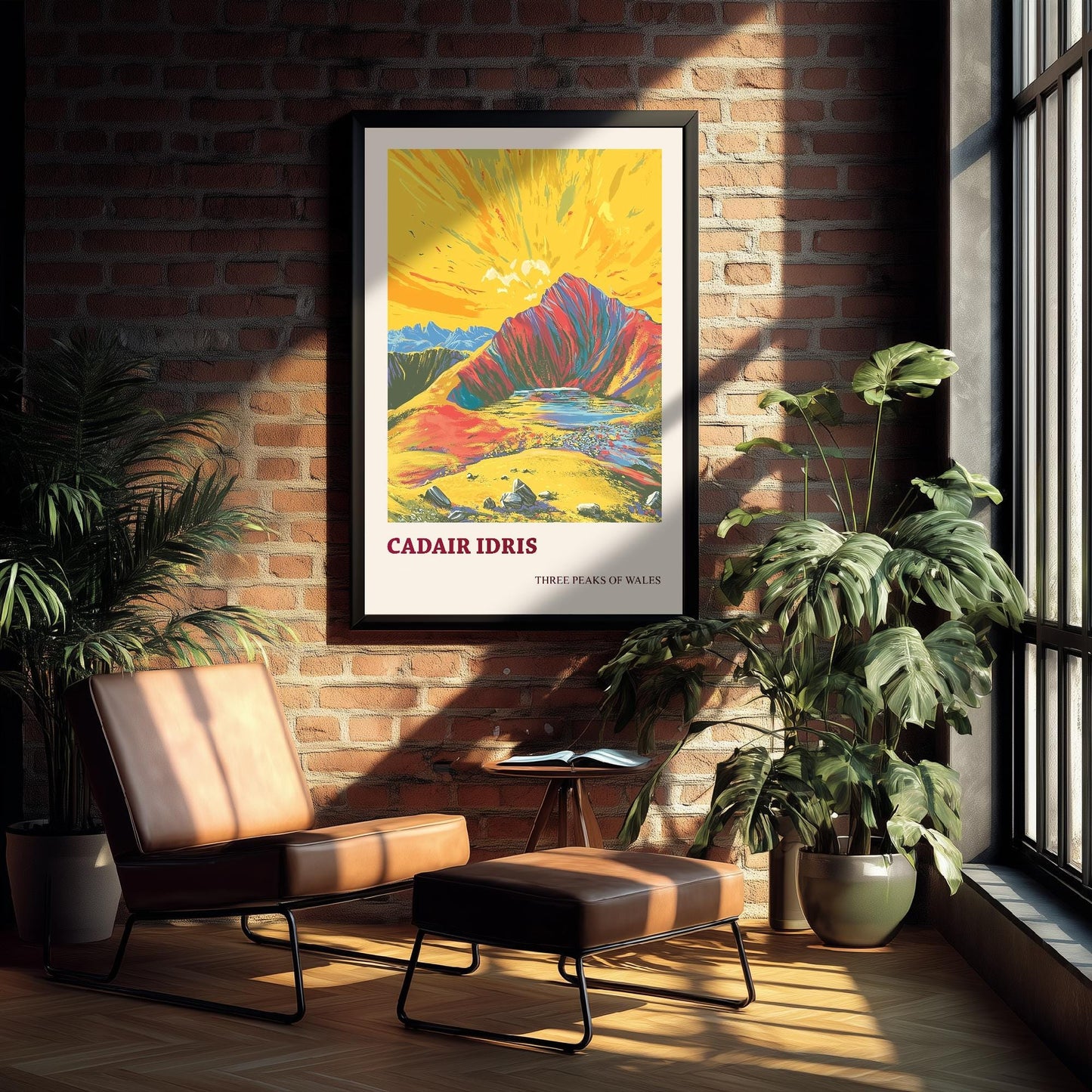 Cadair Idris Peaks of Wales Travel Poster V5 - Sunshine Edition - Art Print Painting Illustration