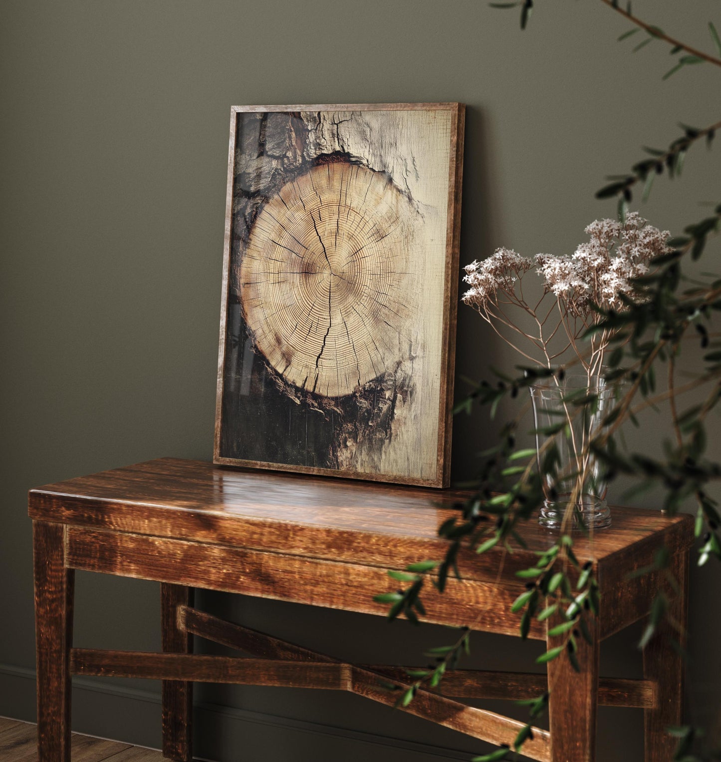 Tree Rings Stumps Painting V2 - Natural Pattern Art Print - Photo Poster Wall Gift Giclée Décor, Organic Wood Wooden Aged 1/3