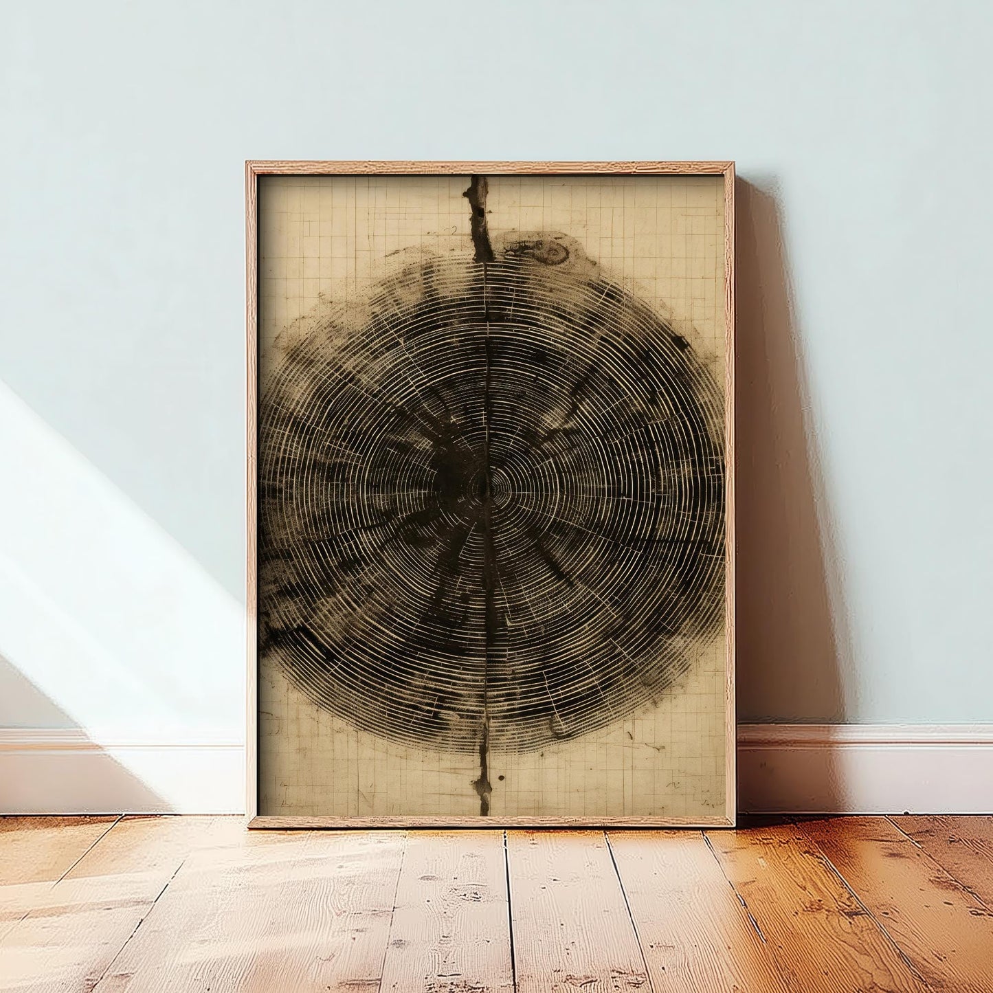 Tree Ring Stump Painting - Natural Pattern Art Print - Photo Poster Wall Gift Giclée Décor, Organic Wood Wooden Aged 2/3