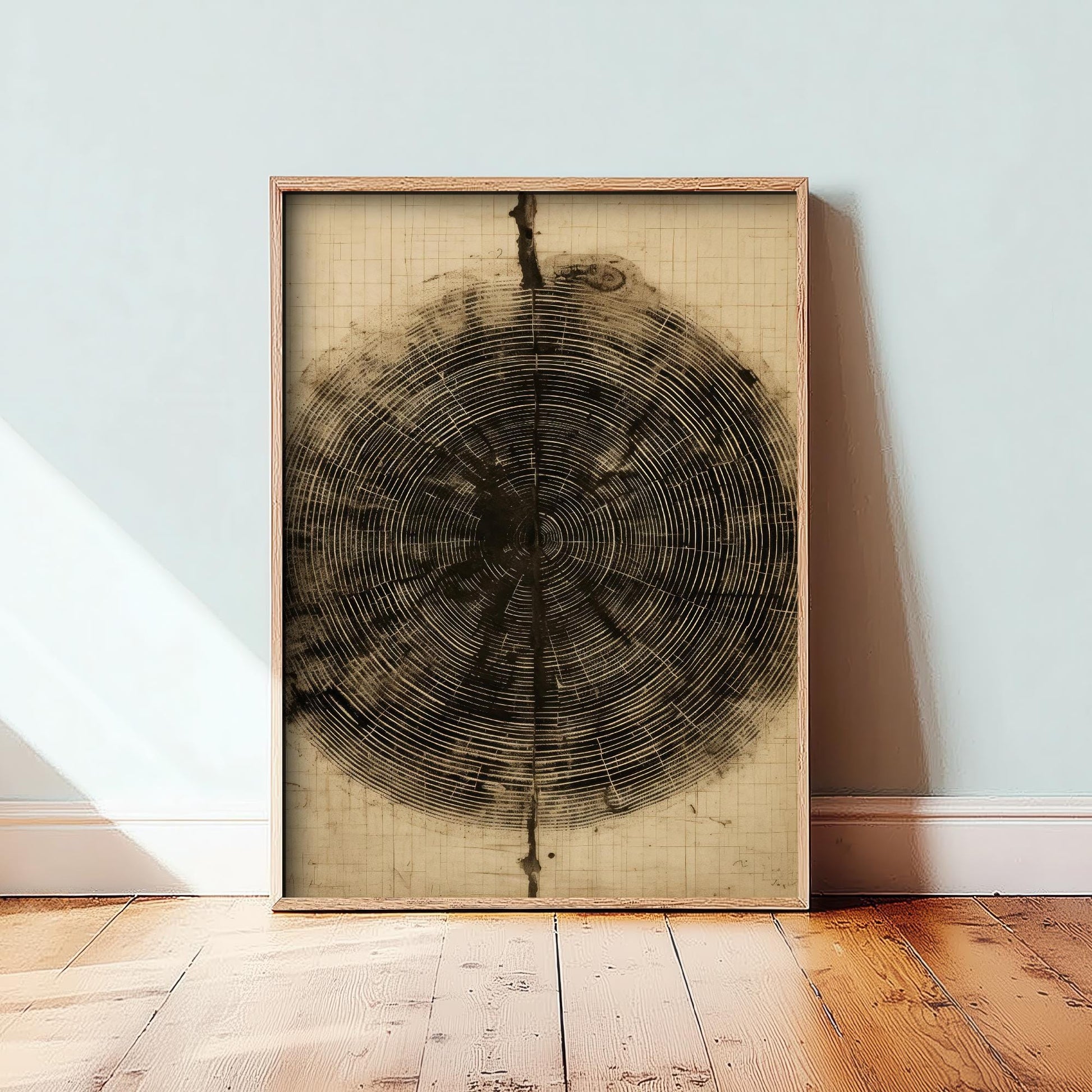 Tree Ring Stump Painting - Natural Pattern Art Print - Photo Poster Wall Gift Giclée Décor, Organic Wood Wooden Aged 2/3