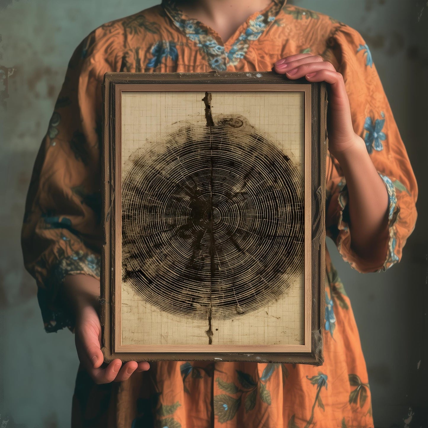 Tree Ring Stump Painting - Natural Pattern Art Print - Photo Poster Wall Gift Giclée Décor, Organic Wood Wooden Aged 2/3