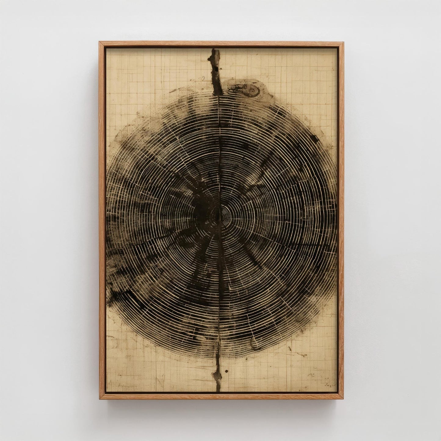 Tree Ring Stump Painting - Natural Pattern Art Print - Photo Poster Wall Gift Giclée Décor, Organic Wood Wooden Aged 2/3