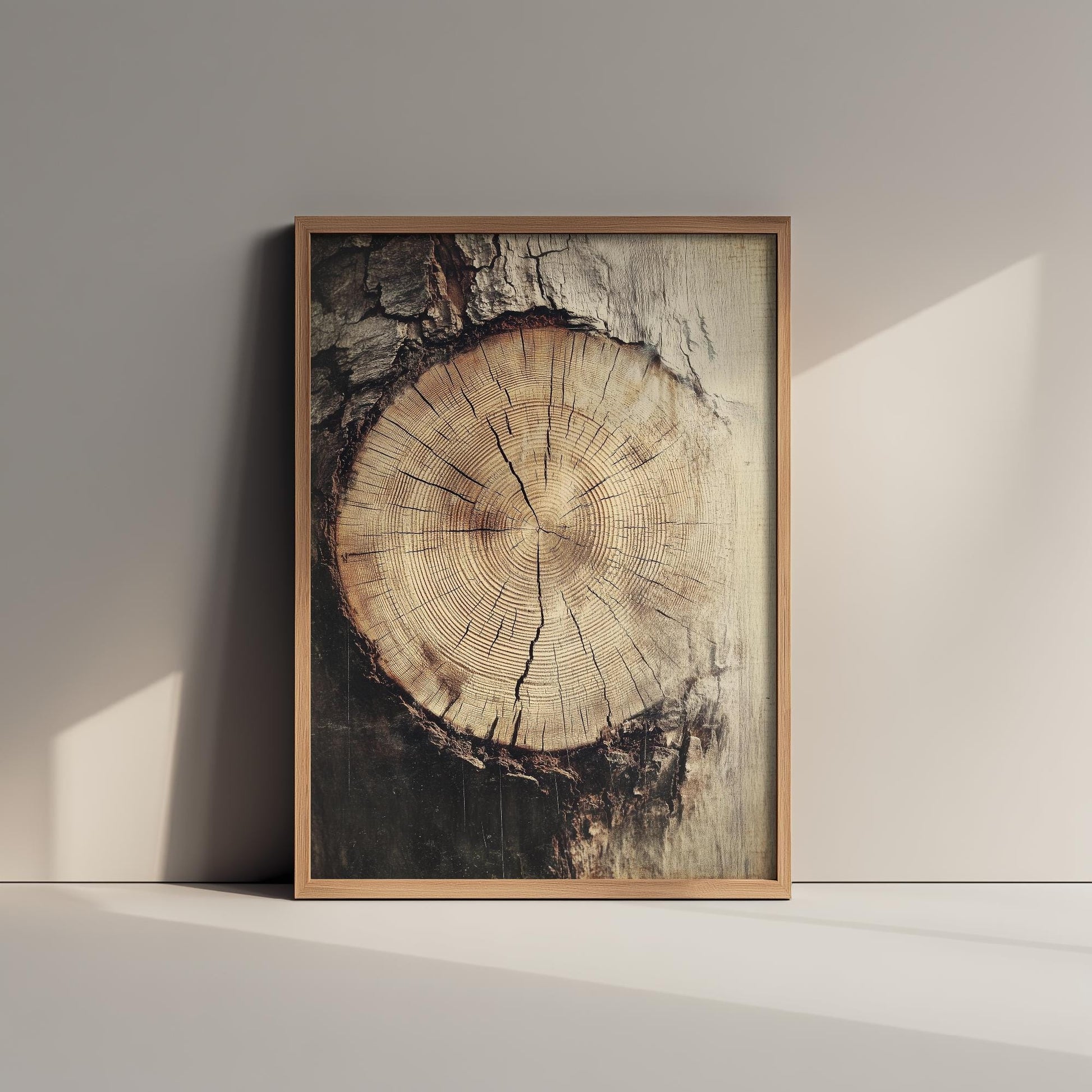 Tree Rings Stumps Painting V2 - Natural Pattern Art Print - Photo Poster Wall Gift Giclée Décor, Organic Wood Wooden Aged 1/3
