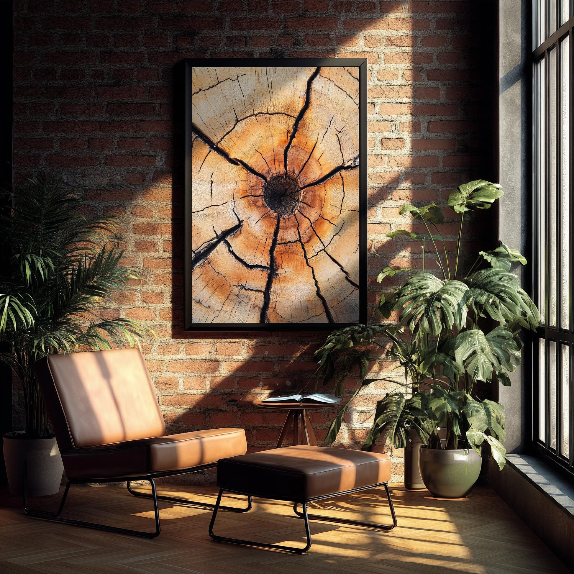 Tree Rings Stumps Painting V5 - Natural Pattern Art Print - Photo Poster Wall Gift Giclée Décor, Organic Wood Wooden Aged 1/3