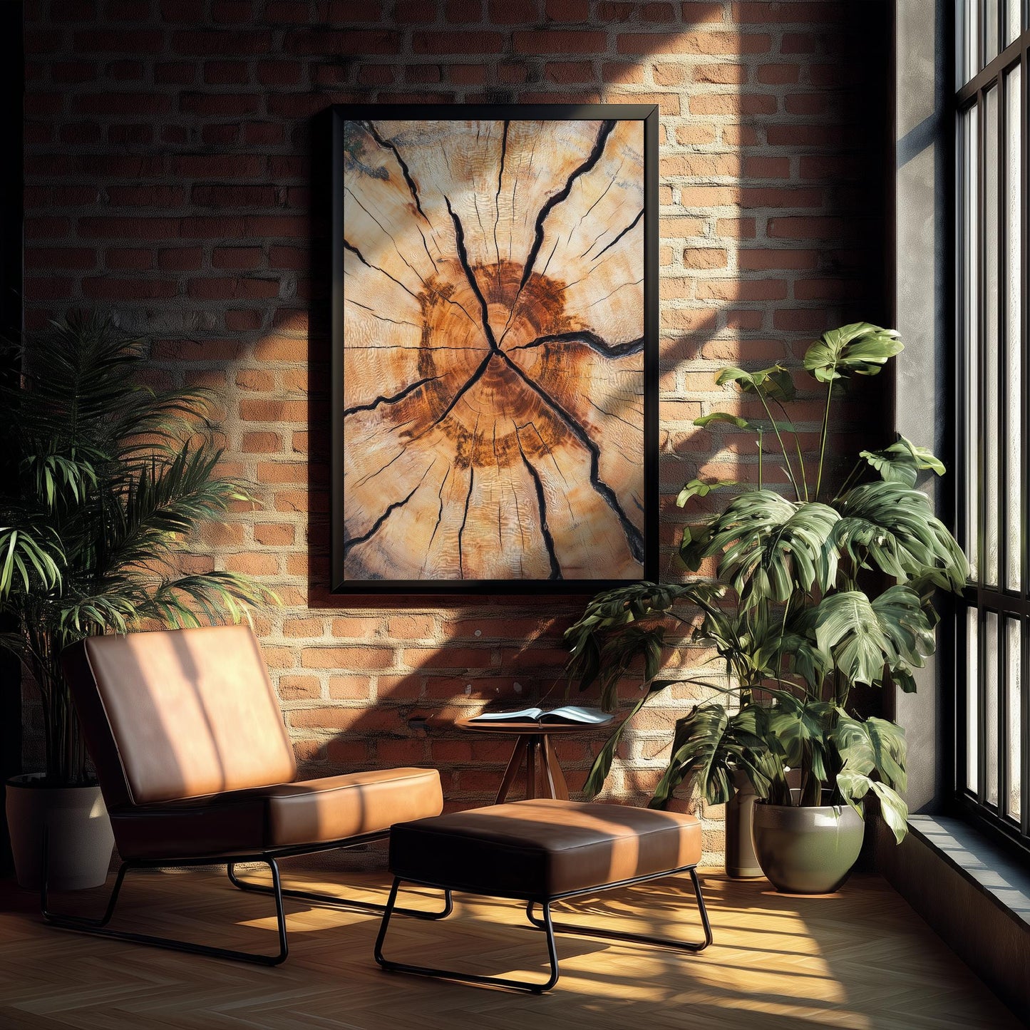 Tree Rings Stumps Painting V5 - Natural Pattern Art Print - Photo Poster Wall Gift Giclée Décor, Organic Wood Wooden Aged 2/3