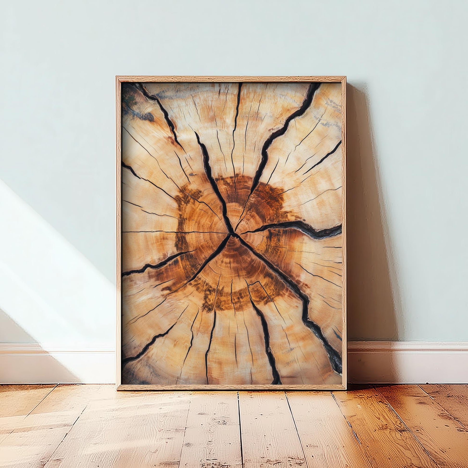 Tree Rings Stumps Painting V5 - Natural Pattern Art Print - Photo Poster Wall Gift Giclée Décor, Organic Wood Wooden Aged 2/3