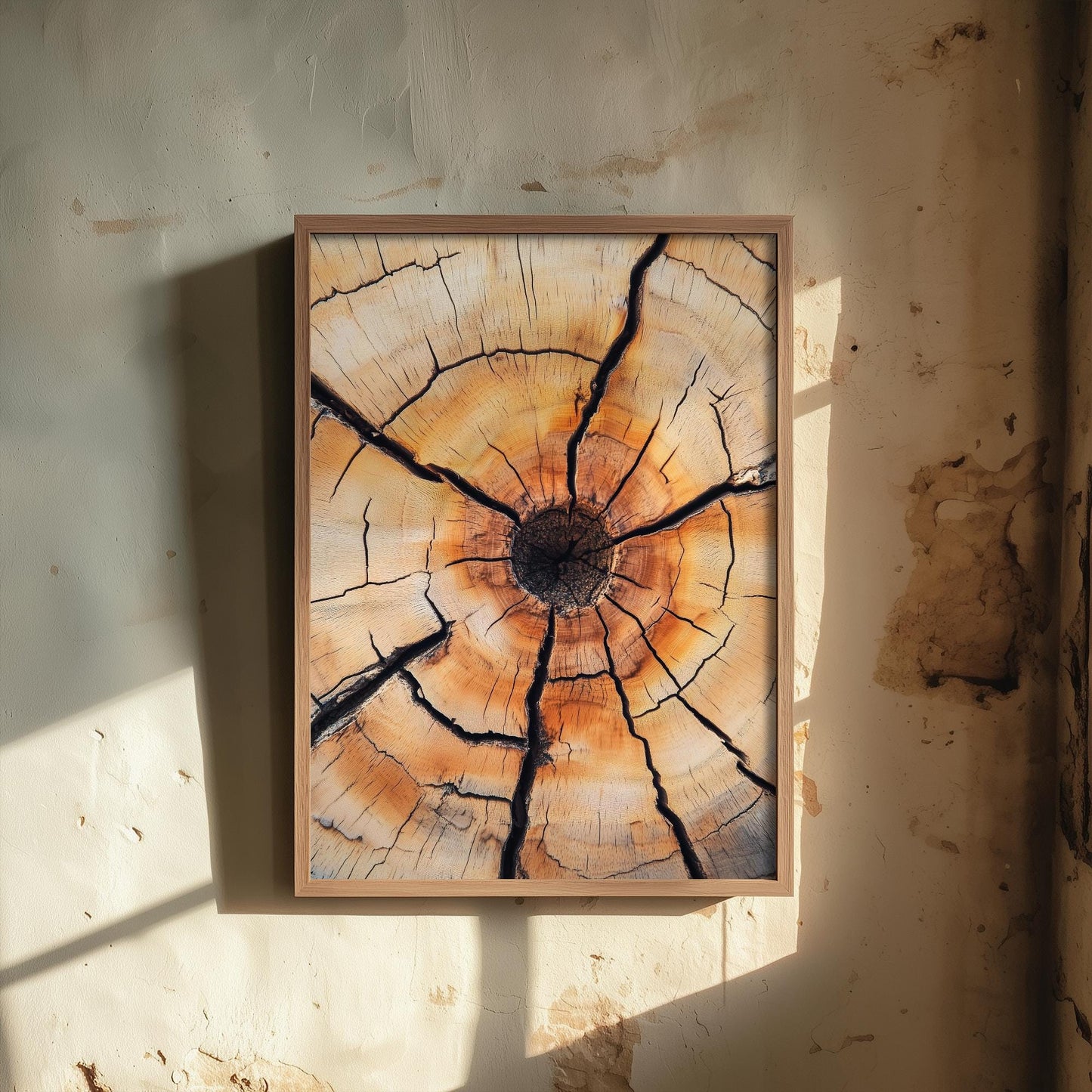 Tree Rings Stumps Painting V5 - Natural Pattern Art Print - Photo Poster Wall Gift Giclée Décor, Organic Wood Wooden Aged 1/3