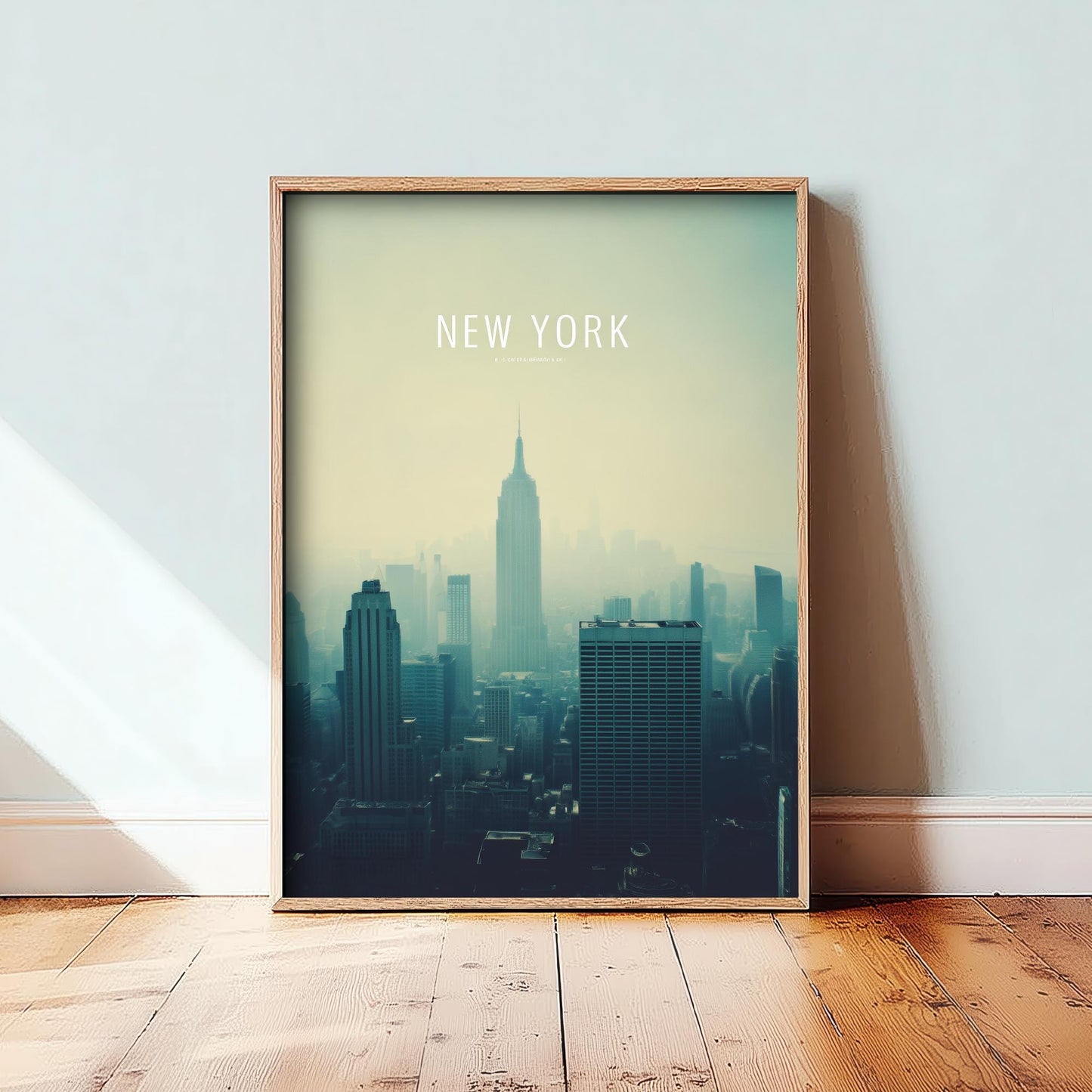 New York Minimalist Skyline Poster - Modern Travel Art Print - Painting Gift Map Retro