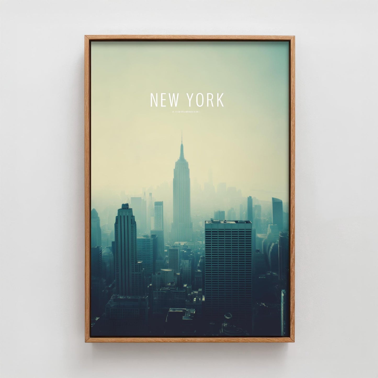 New York Minimalist Skyline Poster - Modern Travel Art Print - Painting Gift Map Retro