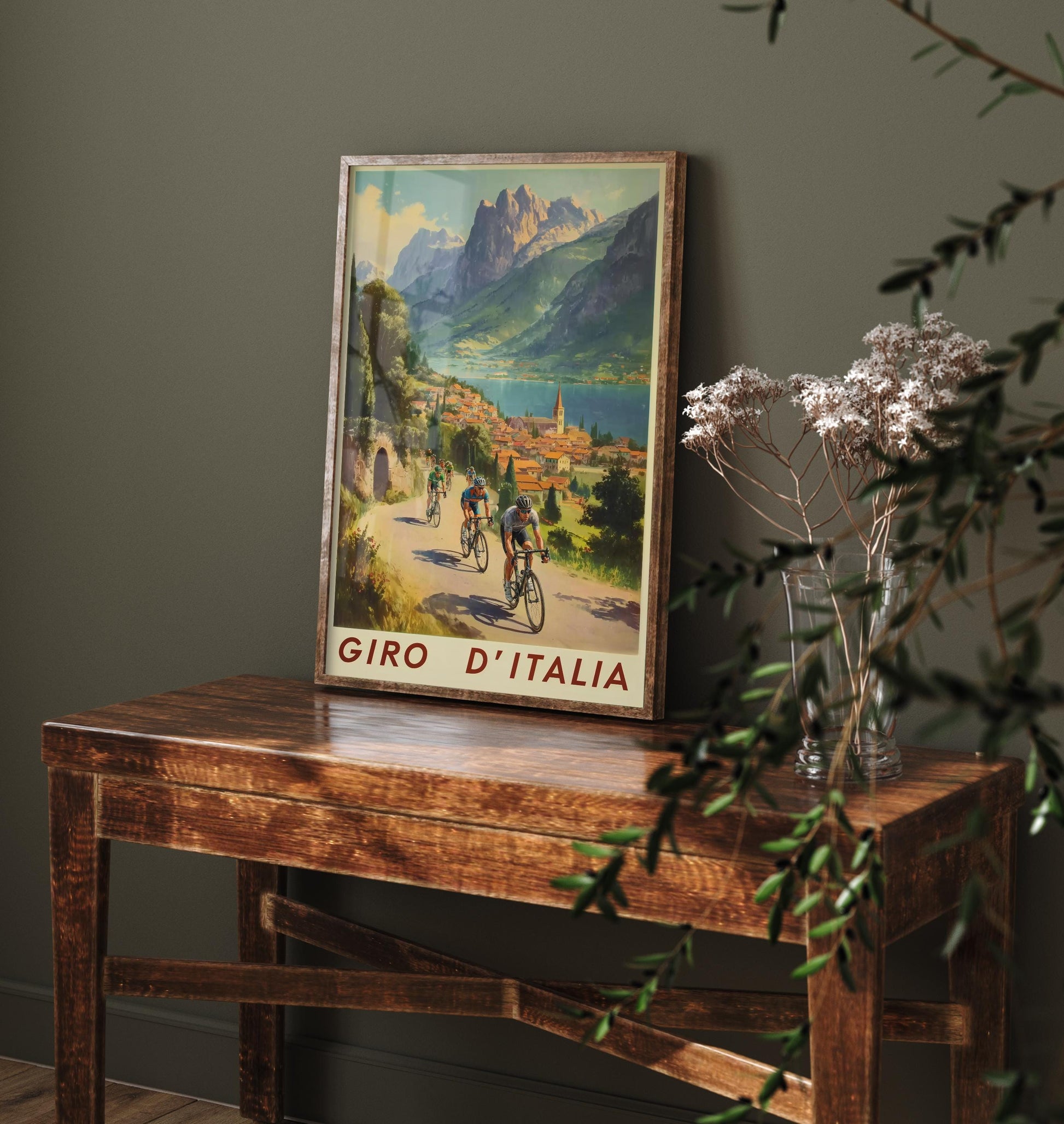Giro D'Italia Vintage Cycling Poster - Art Print - Bicycle Painting Gift Grand Tour Road