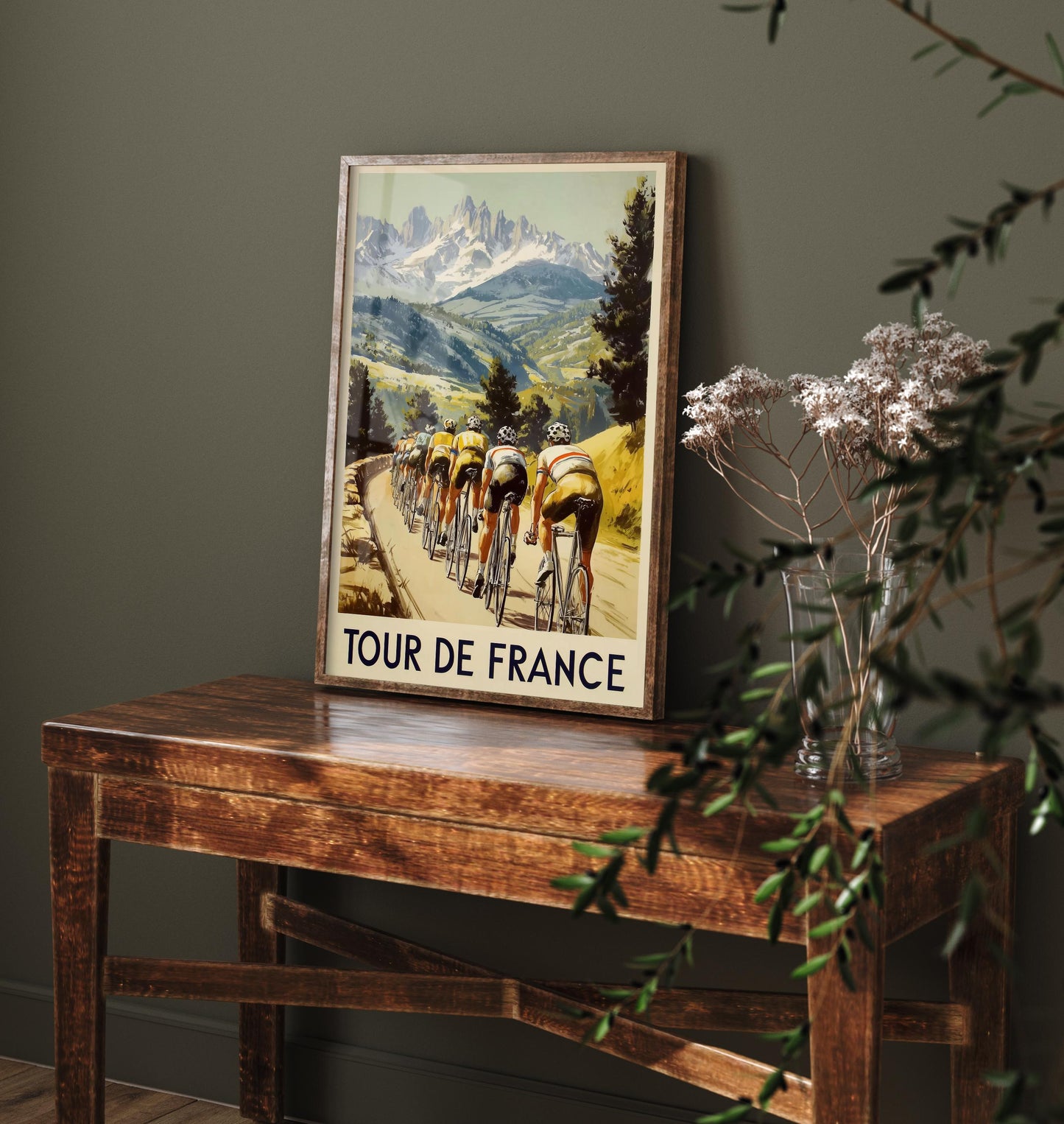 Tour de France Vintage Cycling Poster - Art Print - Bicycle Painting Gift Grand Tour Road