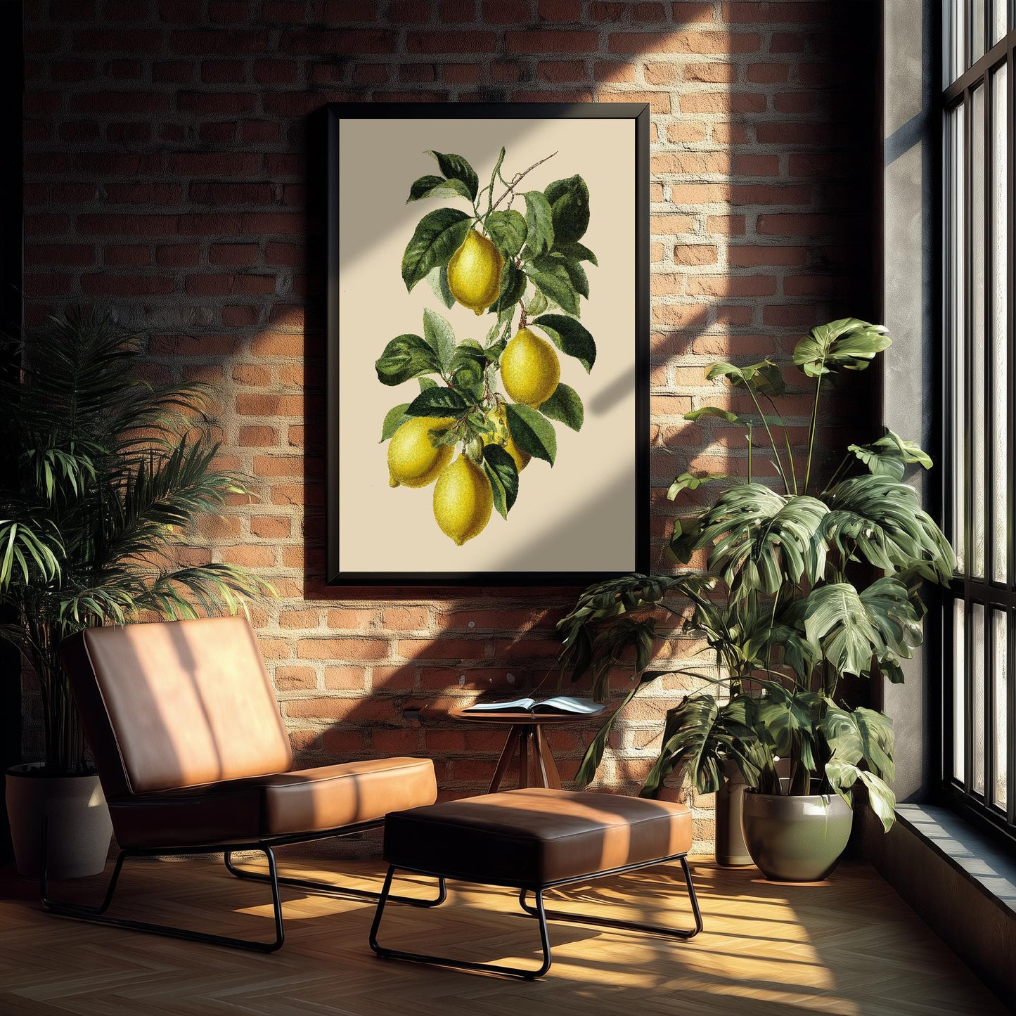 Lemons Vintage Botanical Fruit Art Print - Painting - Poster Cooking Kitchen