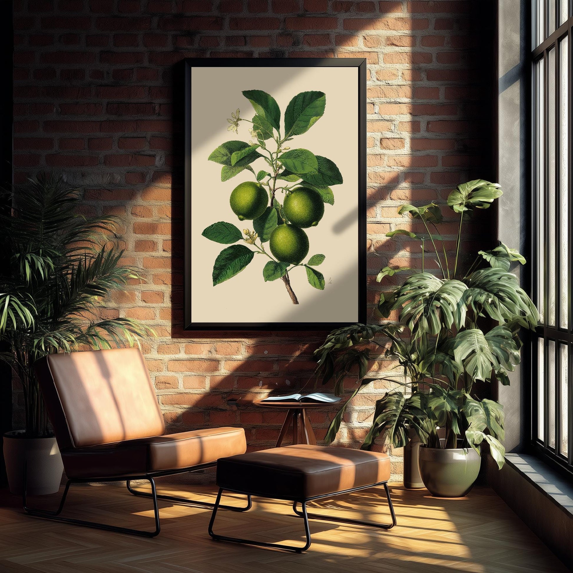 Limes Vintage Botanical Fruit Art Print - Painting - Poster Cooking Kitchen