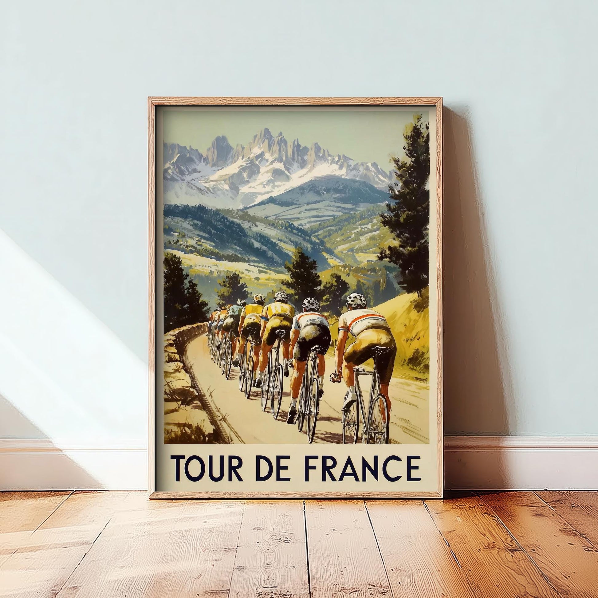 Tour de France Vintage Cycling Poster - Art Print - Bicycle Painting Gift Grand Tour Road