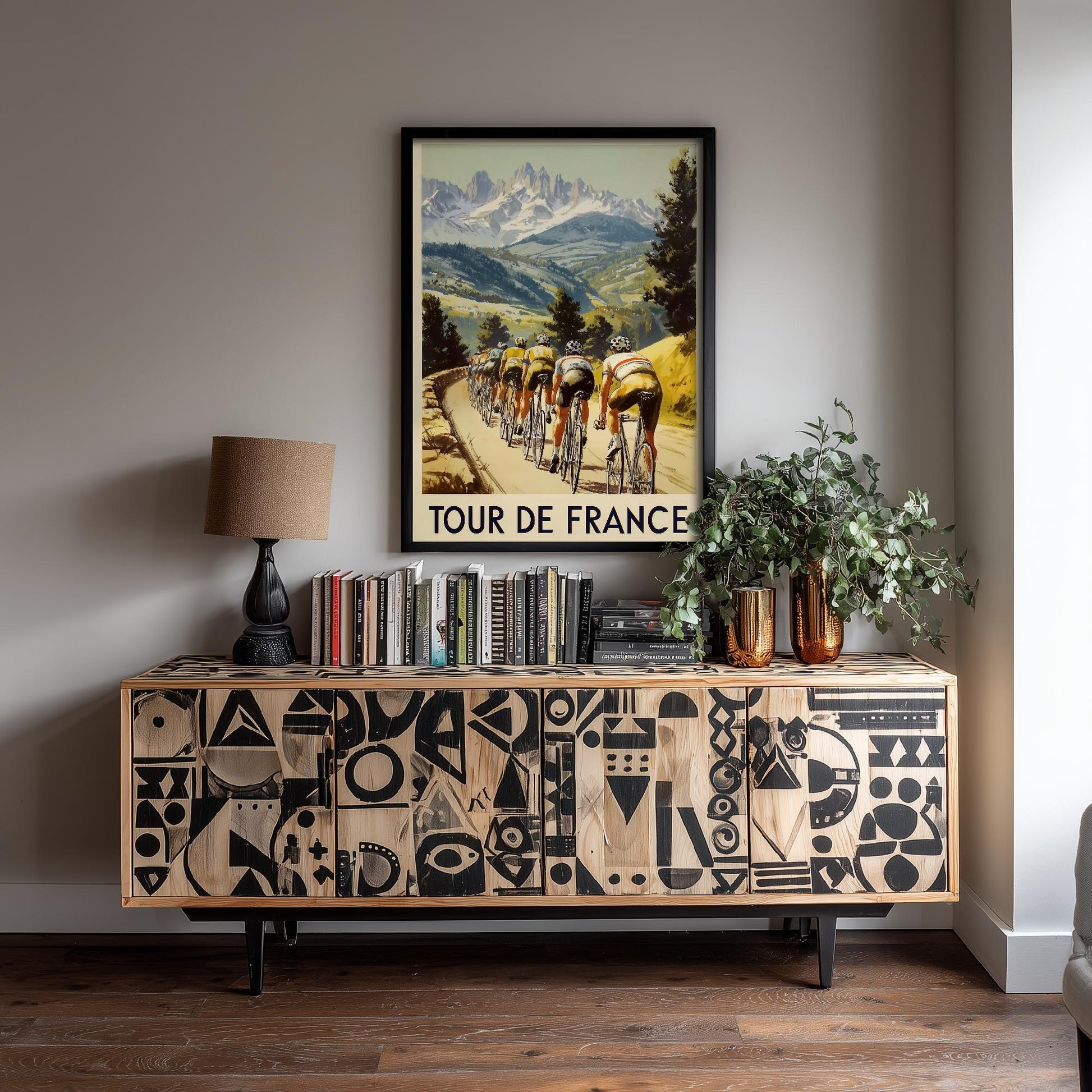 Tour de France Vintage Cycling Poster - Art Print - Bicycle Painting Gift Grand Tour Road