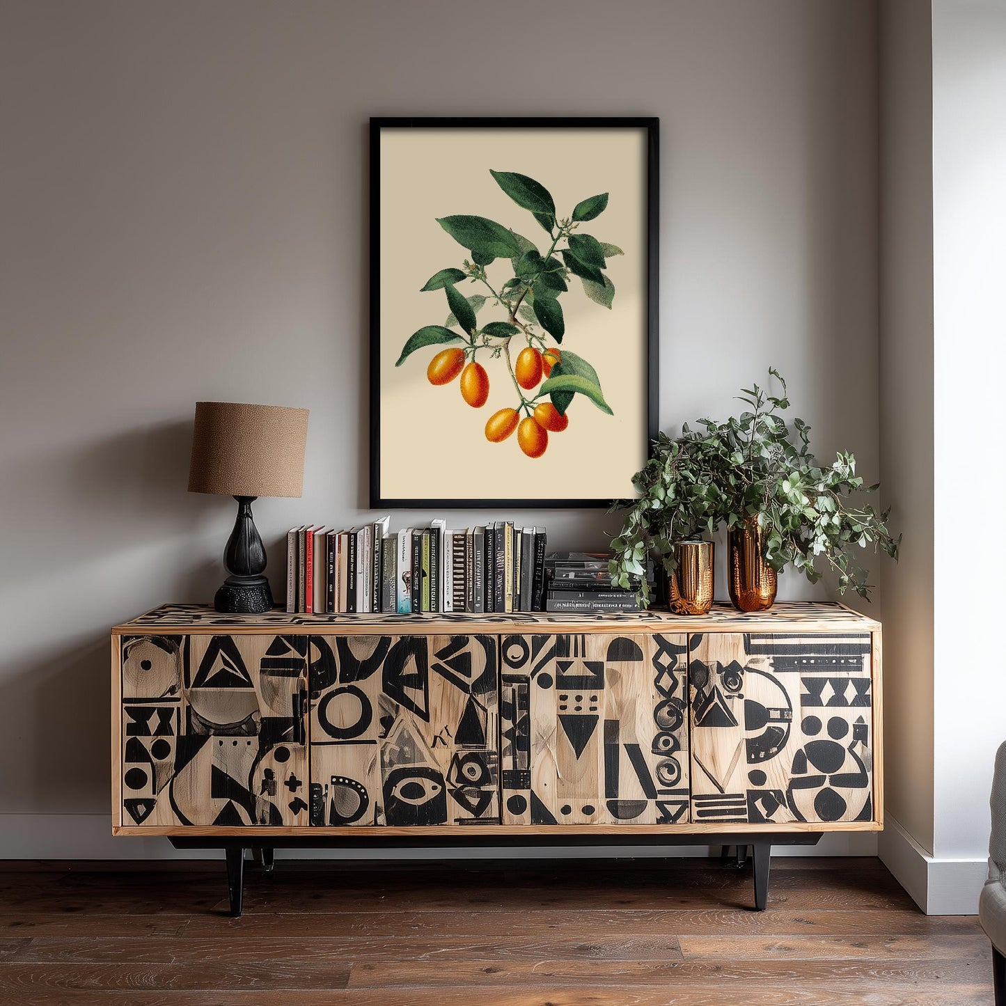 Kumquats Vintage Botanical Fruit Art Print - Painting - Poster Cooking Kitchen