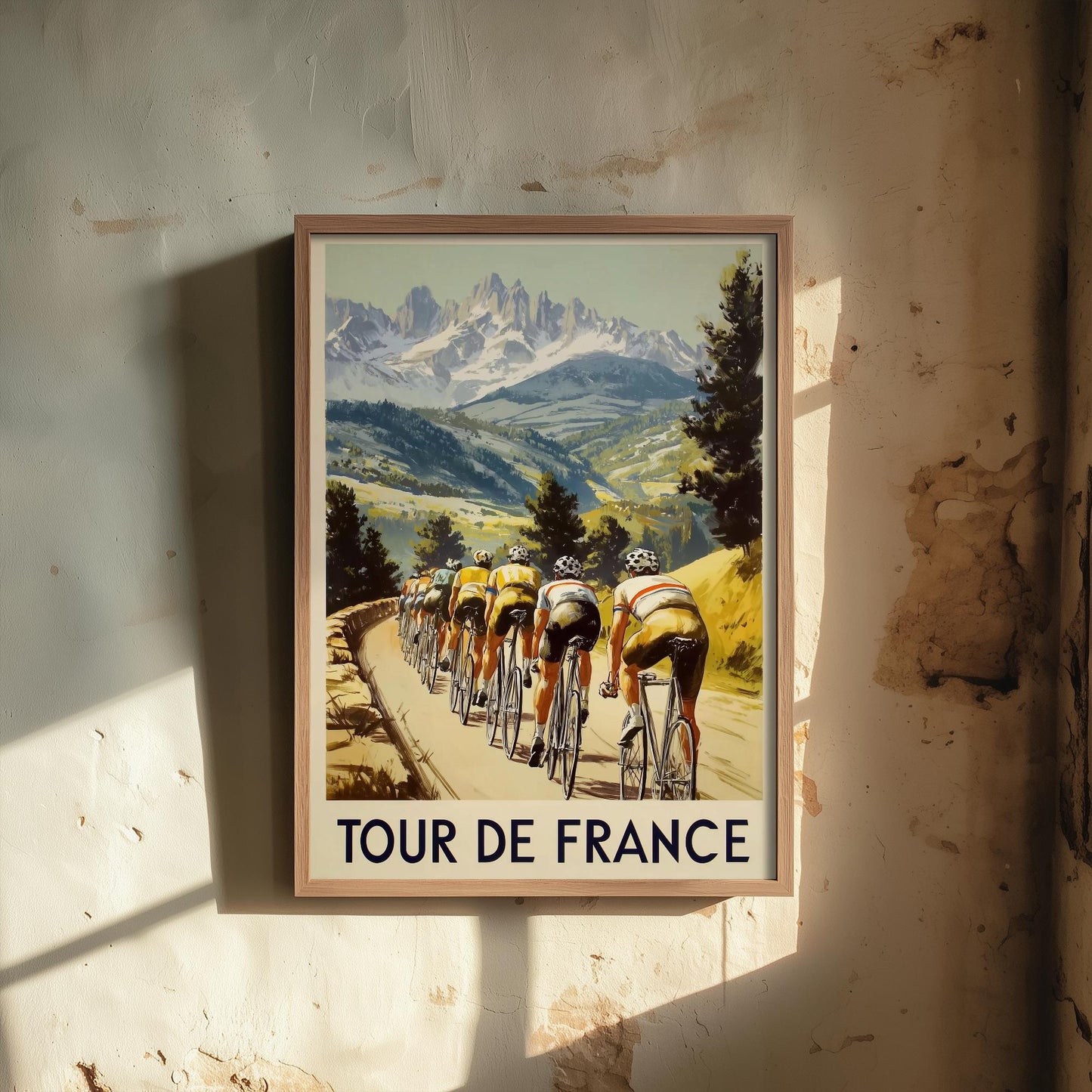 Tour de France Vintage Cycling Poster - Art Print - Bicycle Painting Gift Grand Tour Road