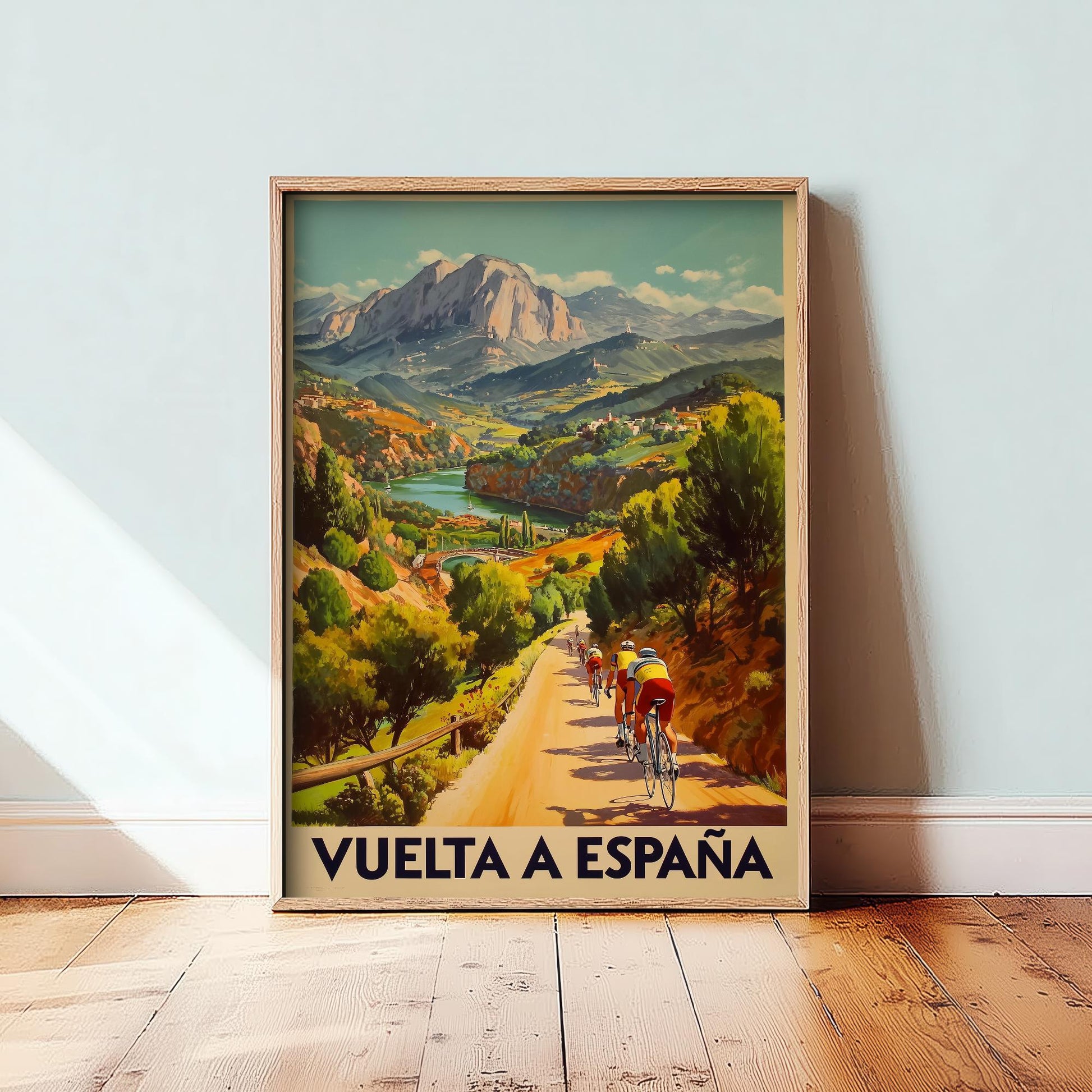Vuelta a Espana Vintage Cycling Poster - Art Print - Bicycle Painting Gift Grand Tour Road