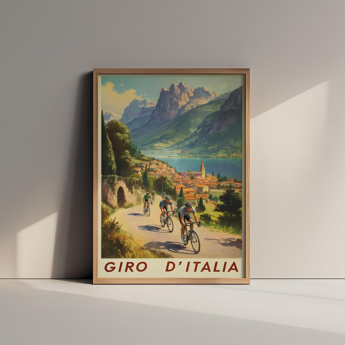 Giro D'Italia Vintage Cycling Poster - Art Print - Bicycle Painting Gift Grand Tour Road