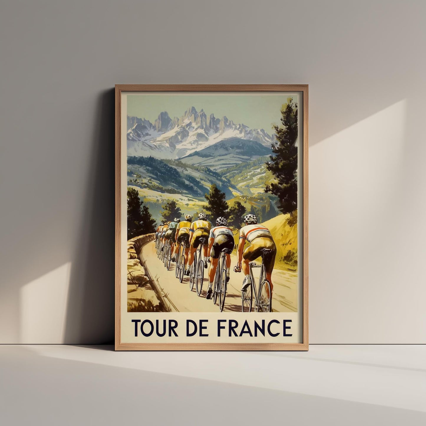 Tour de France Vintage Cycling Poster - Art Print - Bicycle Painting Gift Grand Tour Road