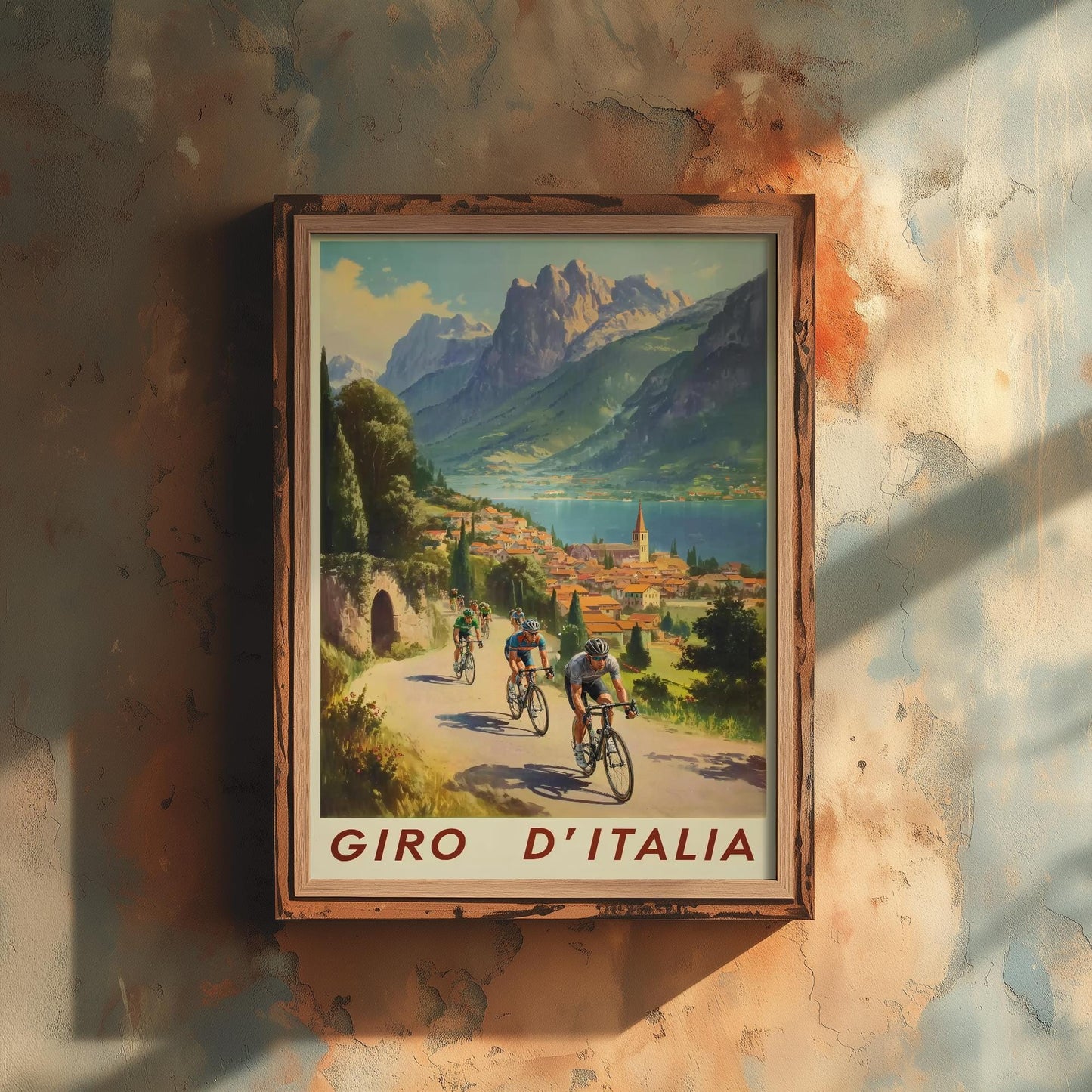 Giro D'Italia Vintage Cycling Poster - Art Print - Bicycle Painting Gift Grand Tour Road