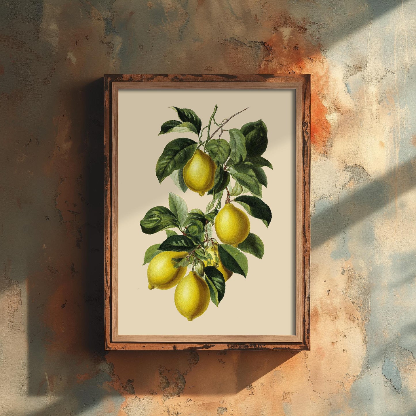 Lemons Vintage Botanical Fruit Art Print - Painting - Poster Cooking Kitchen