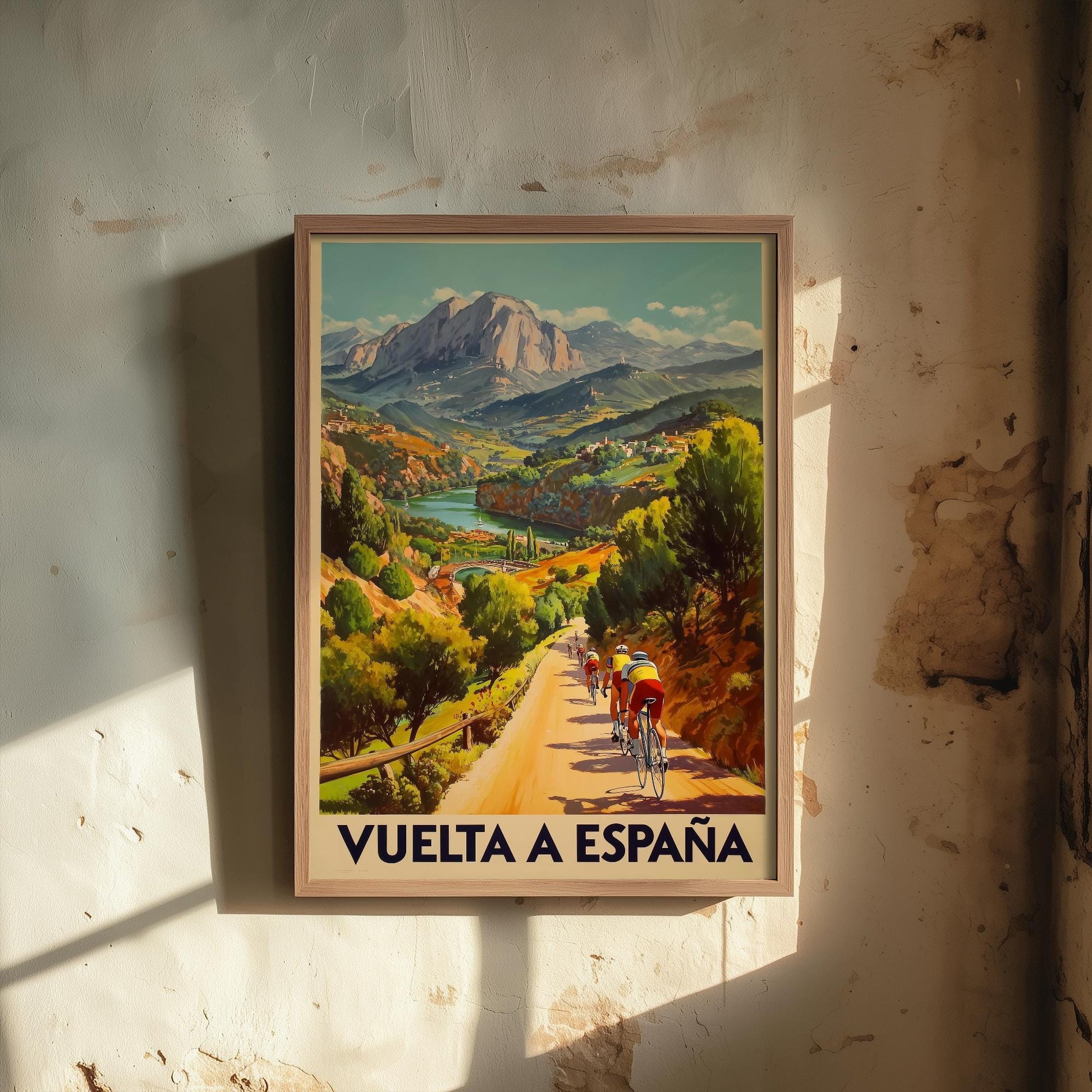 Vuelta a Espana Vintage Cycling Poster - Art Print - Bicycle Painting Gift Grand Tour Road