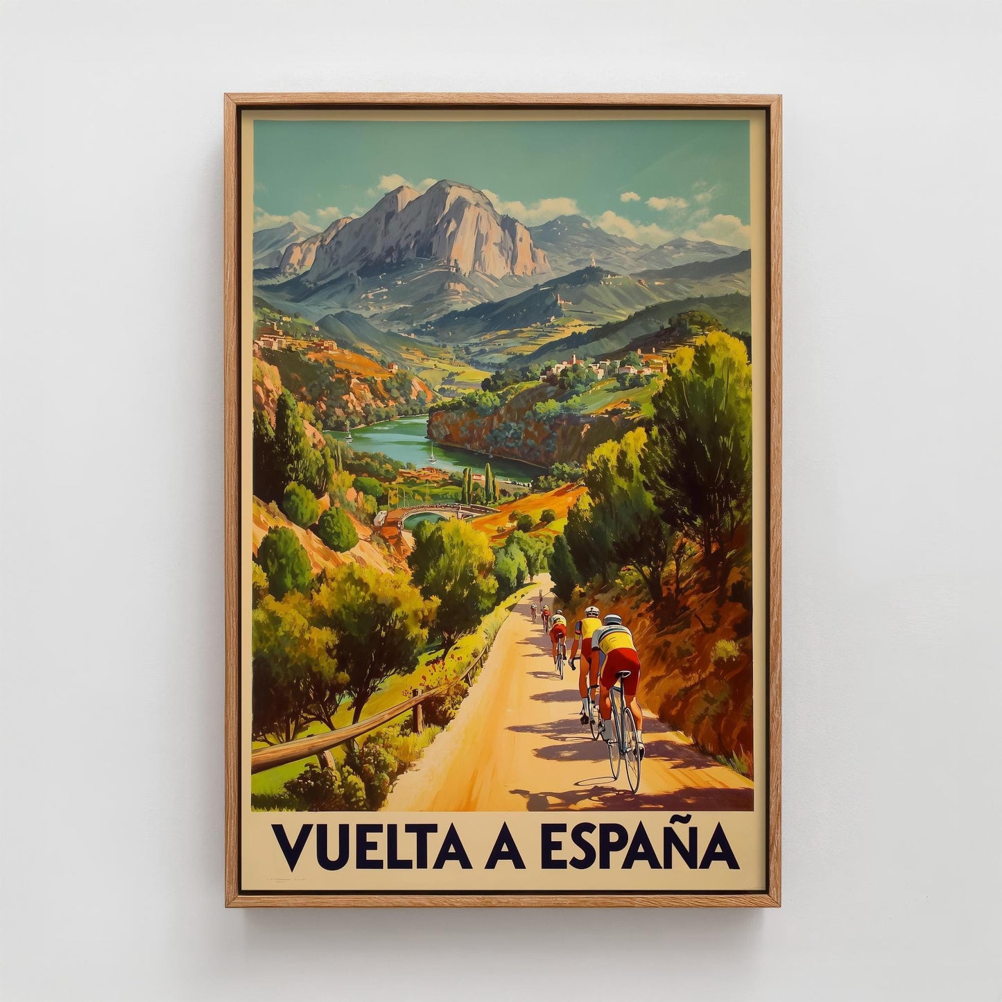 Vuelta a Espana Vintage Cycling Poster - Art Print - Bicycle Painting Gift Grand Tour Road