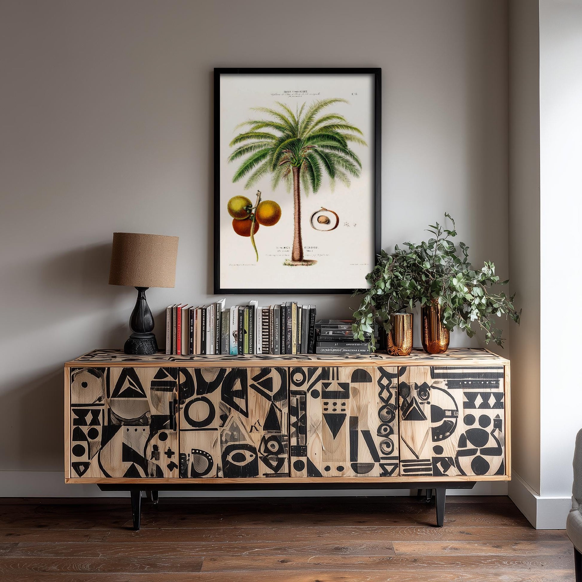 Palm Tree Vintage Illustration - Old Antique Style Poster - Gift Animal Art Print