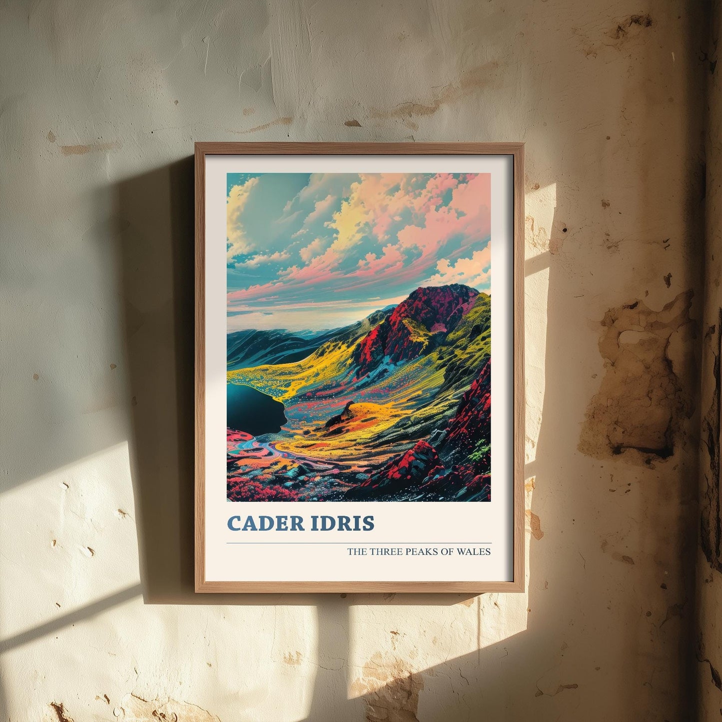 Cader Idris Peaks Travel Poster V2 - Art Print - Photo Painting Illustration Gift Visit Map Mount
