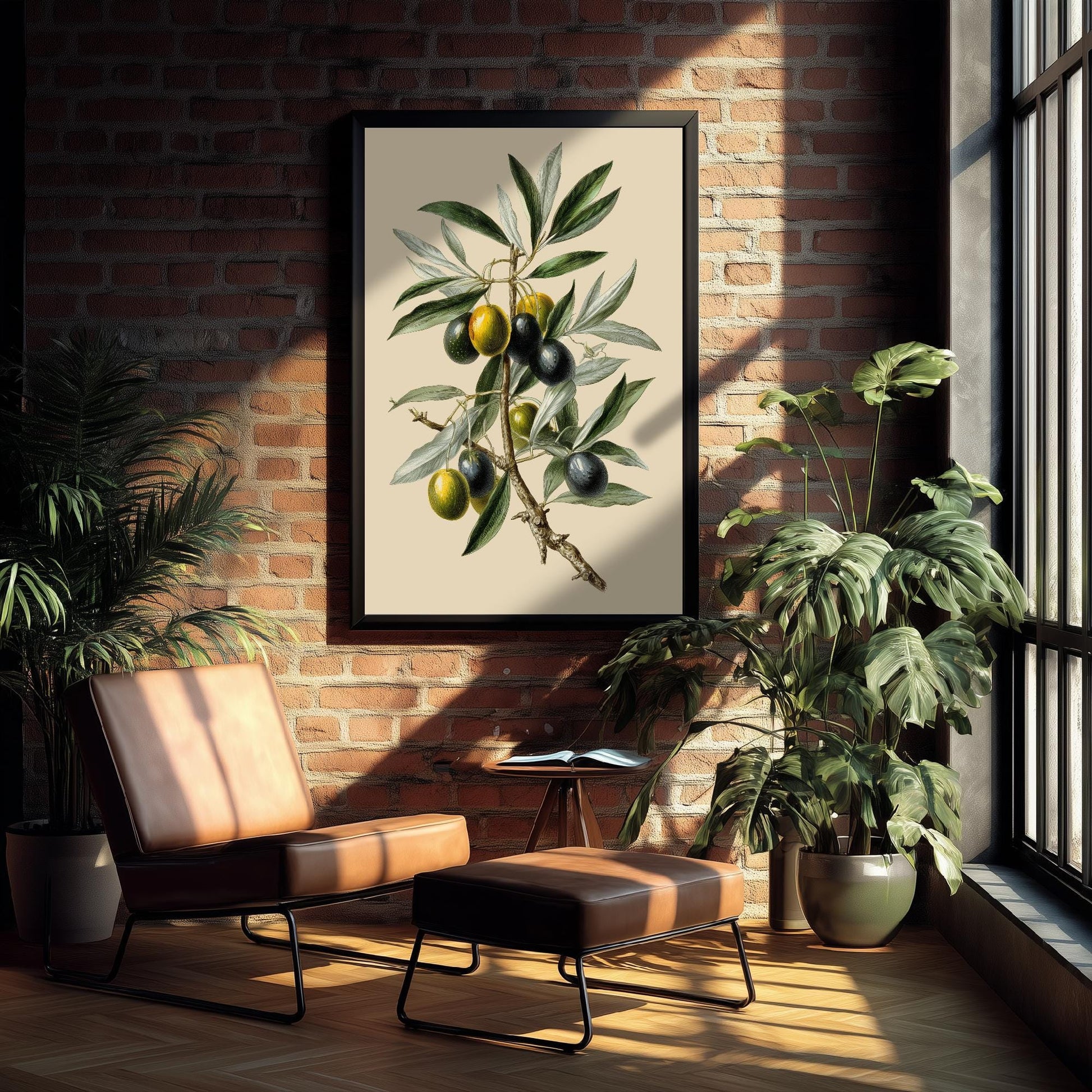 Olives Vintage Botanical Fruit Art Print - Painting - Poster Cooking Kitchen