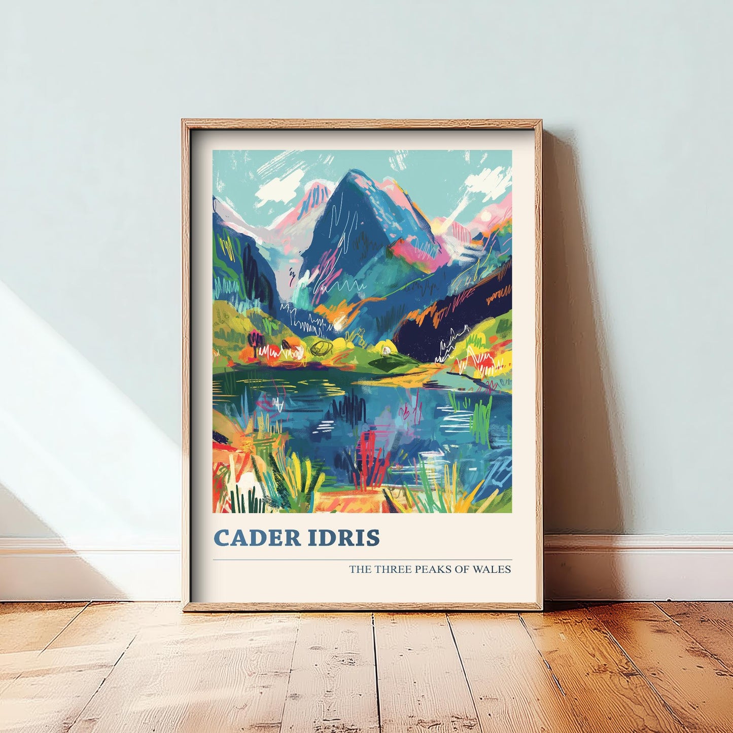 Cader Idris Peaks Travel Poster - Art Print - Photo Painting Illustration Gift Visit Map Mount