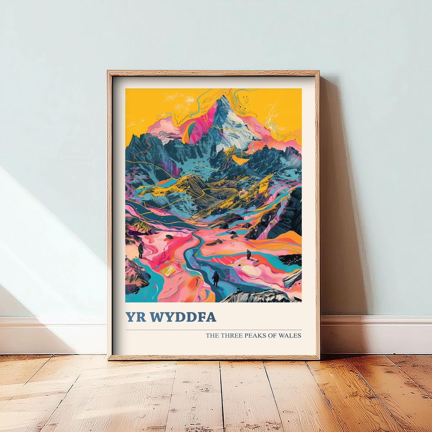 Yr Wyddfa Peaks Travel Poster - Art Print - Photo Painting Illustration Gift Visit Map Mount