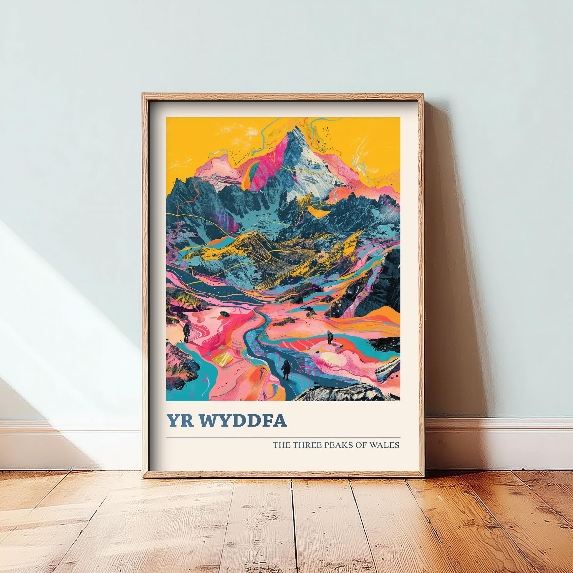 Yr Wyddfa Peaks Travel Poster - Art Print - Photo Painting Illustration Gift Visit Map Mount