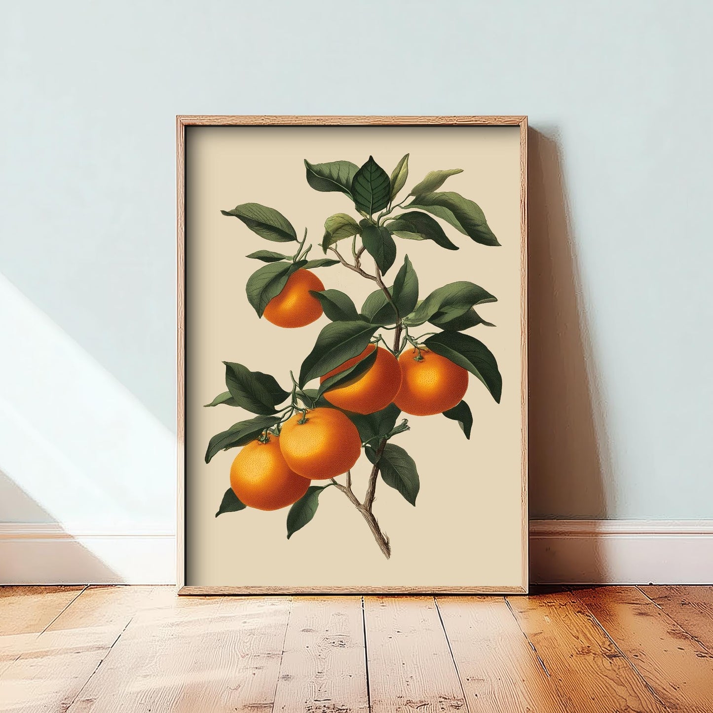 Oranges Vintage Botanical Fruit Art Print - Painting - Poster Cooking Kitchen