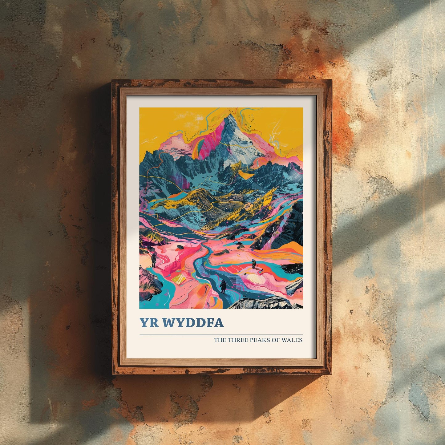 Yr Wyddfa Peaks Travel Poster - Art Print - Photo Painting Illustration Gift Visit Map Mount