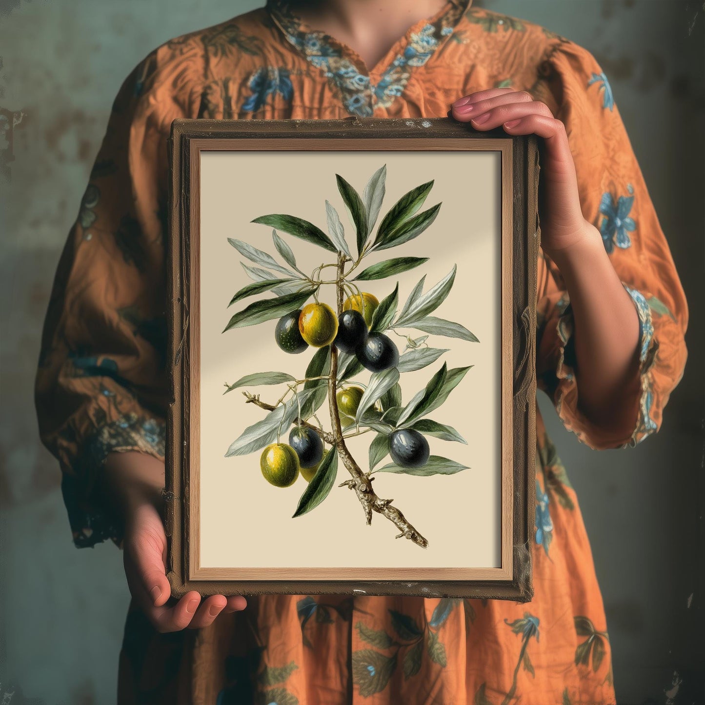 Olives Vintage Botanical Fruit Art Print - Painting - Poster Cooking Kitchen