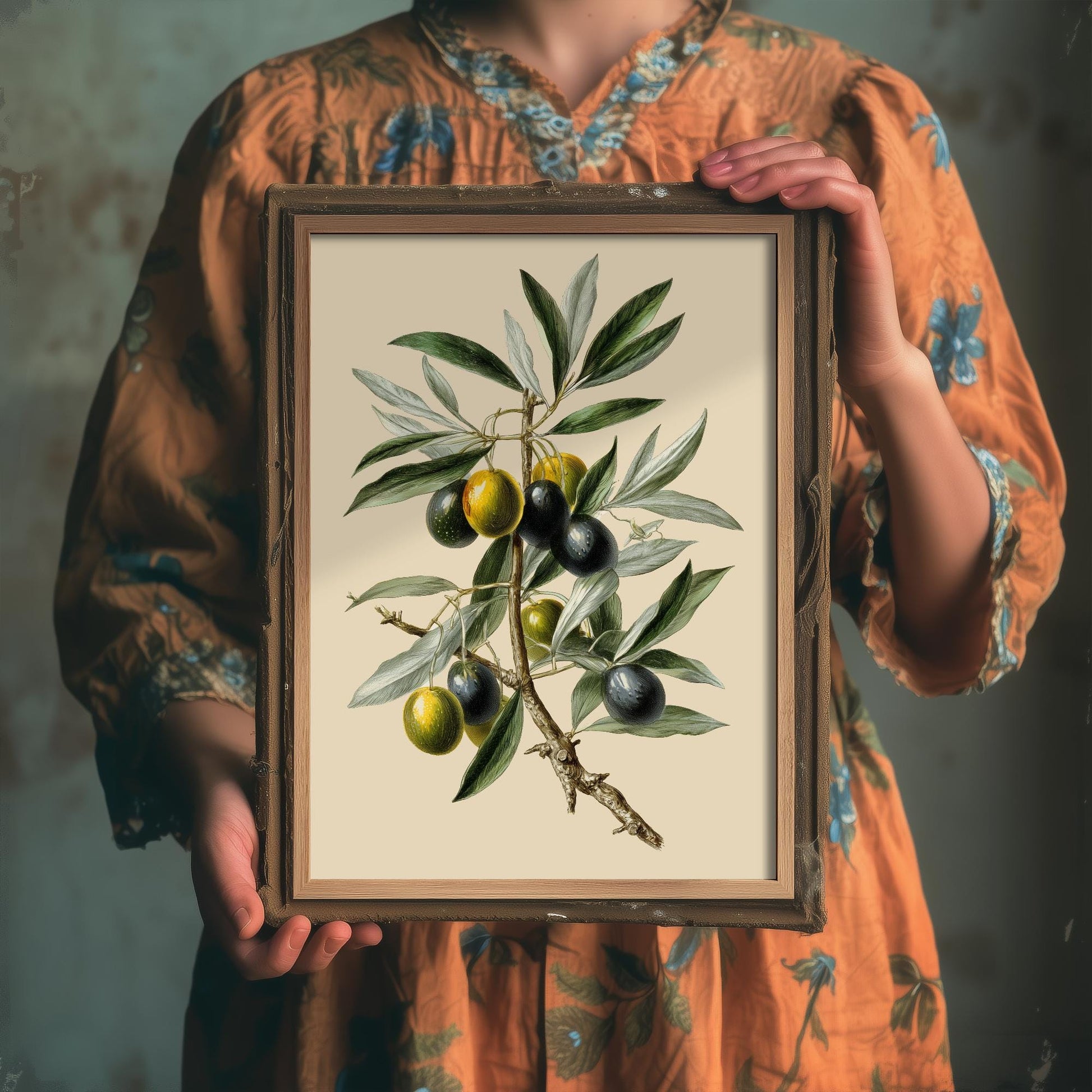 Olives Vintage Botanical Fruit Art Print - Painting - Poster Cooking Kitchen