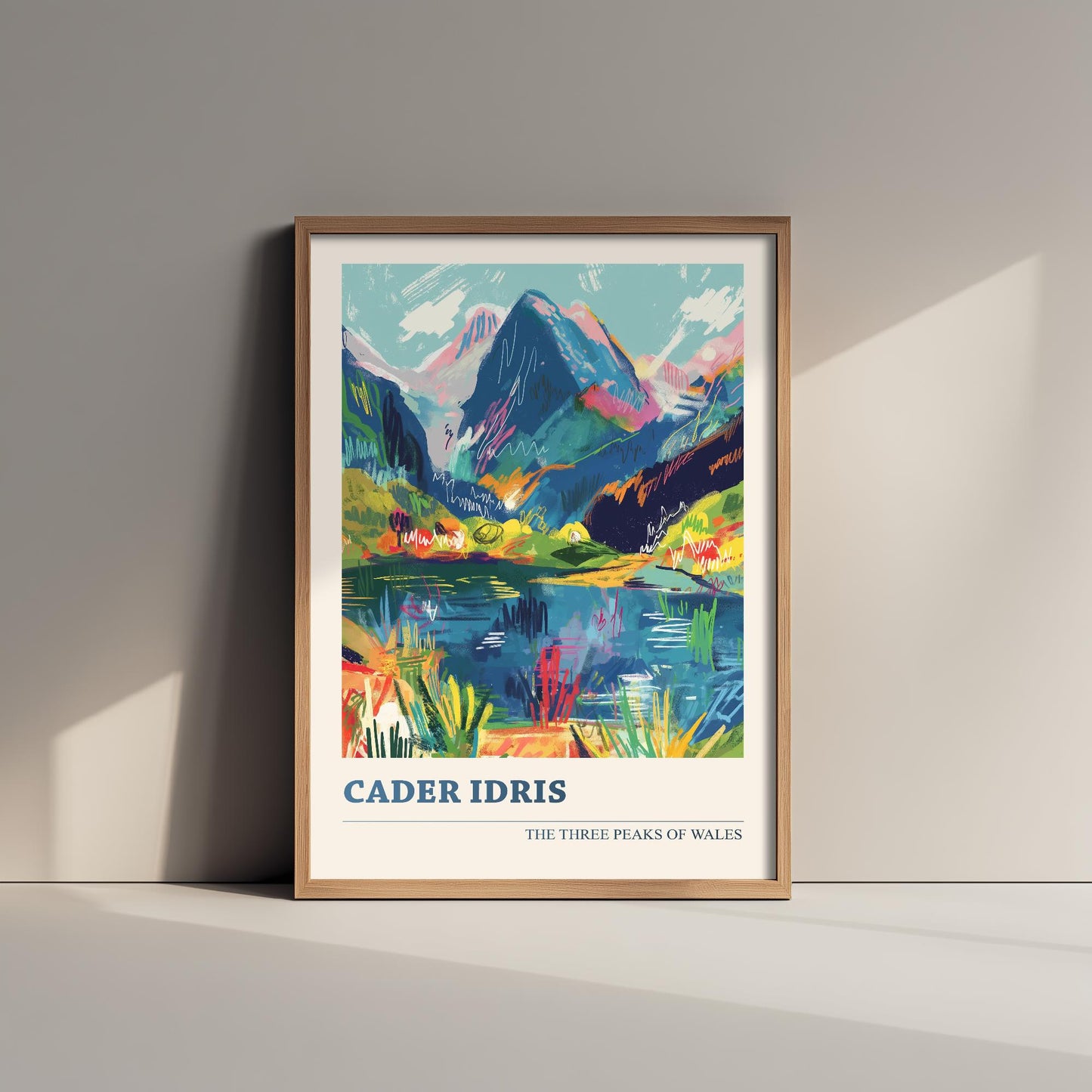 Cader Idris Peaks Travel Poster - Art Print - Photo Painting Illustration Gift Visit Map Mount