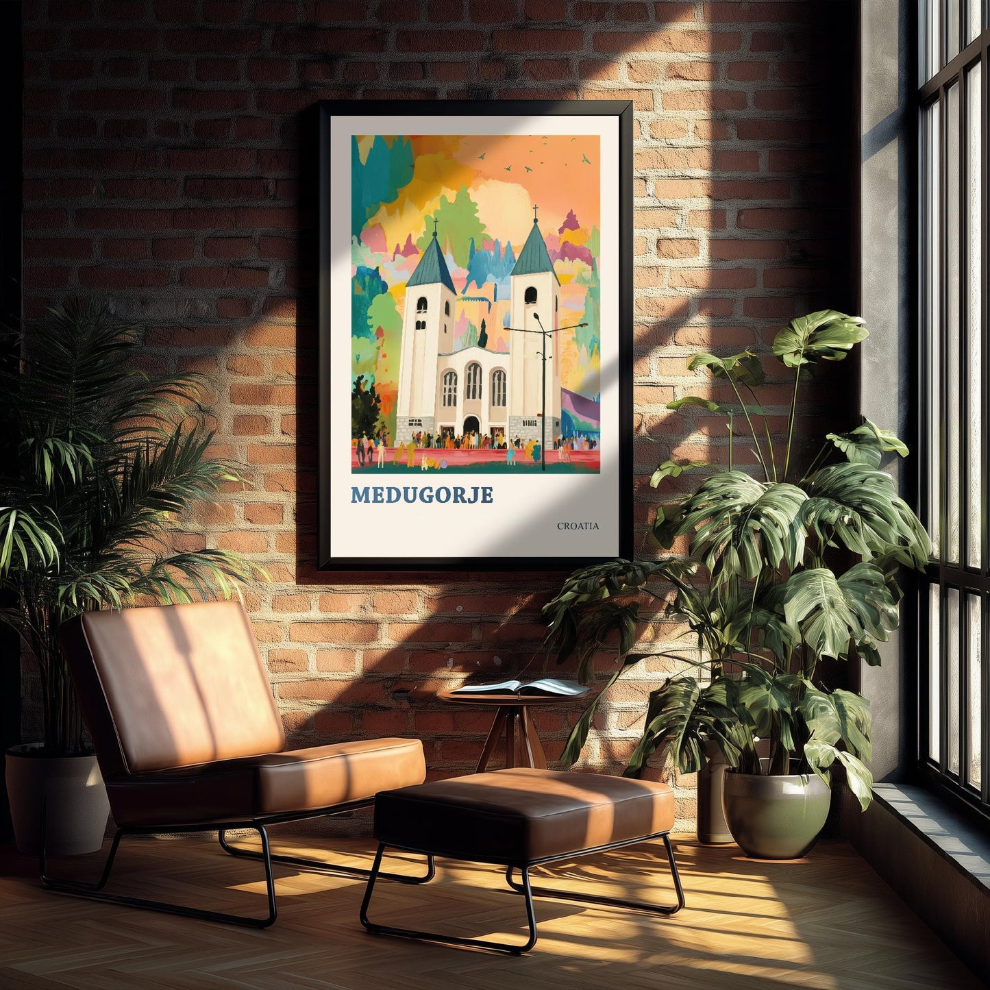 Vukovar, Croatia Travel Poster - Modern Art Print - Photo Painting Illustration Gift Map Water Tower
