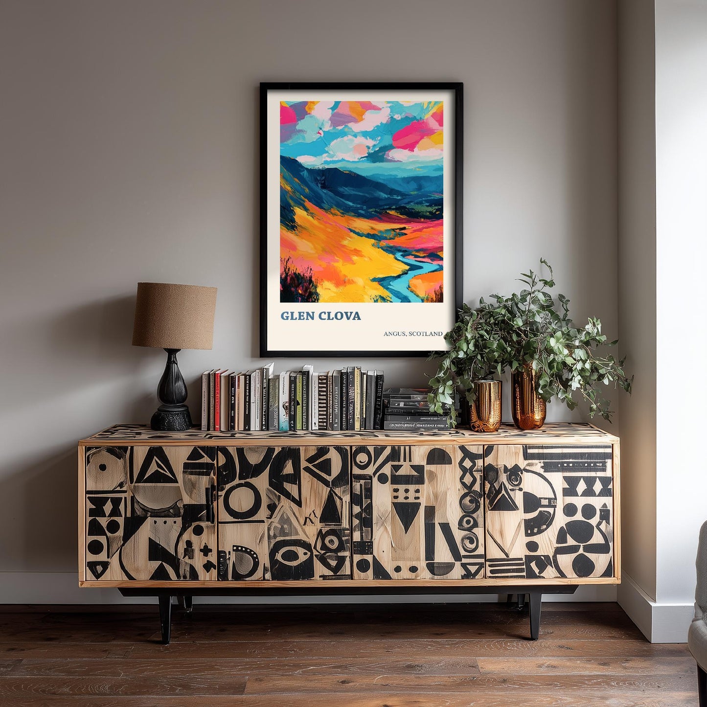 Glen Clova Poster - Vibrant Landmark of Angus Art Print - Watercolour Painting Gift