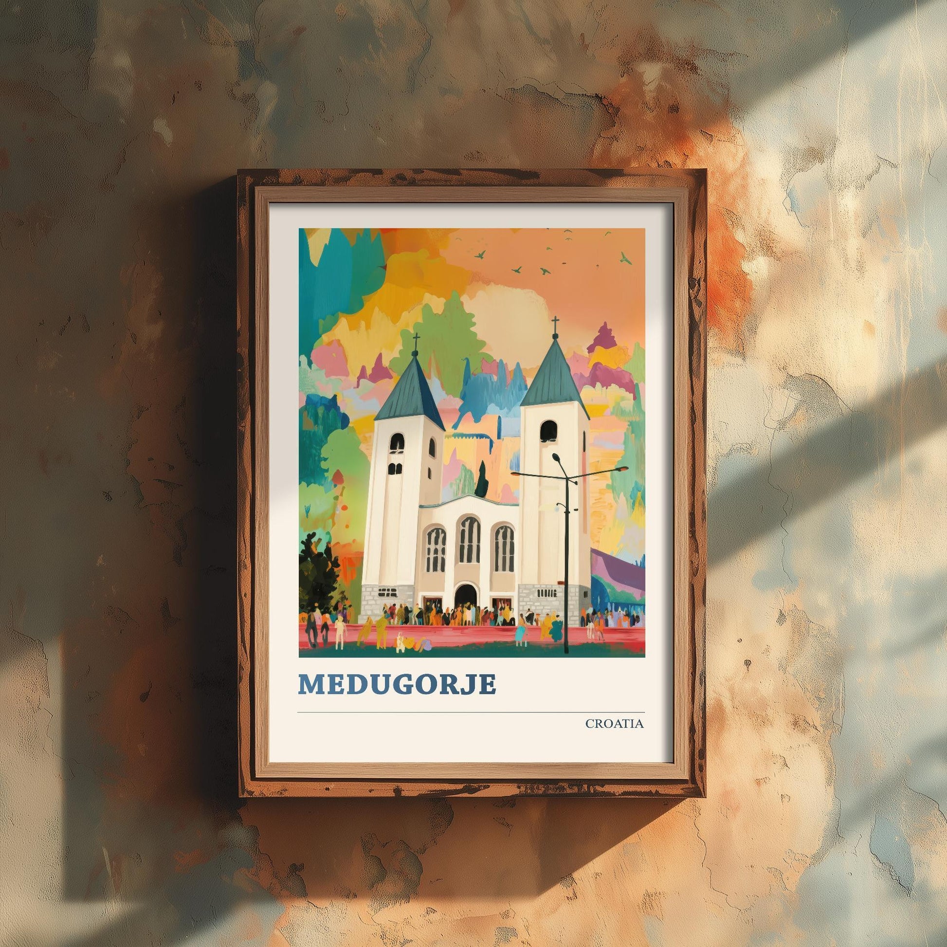 Vukovar, Croatia Travel Poster - Modern Art Print - Photo Painting Illustration Gift Map Water Tower