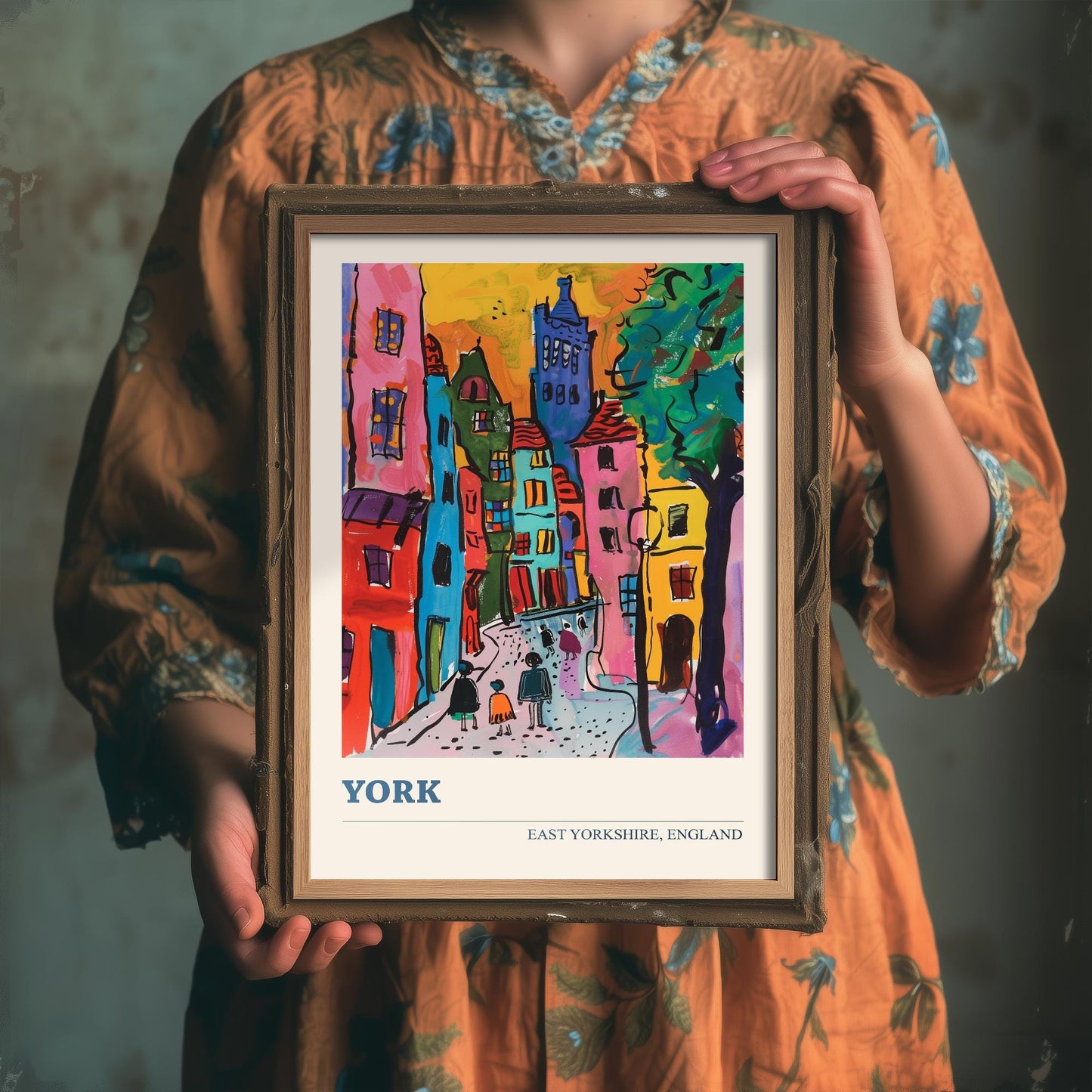 York East, Yorkshire Landmark Art Print - Poster Painting Illustration Gift