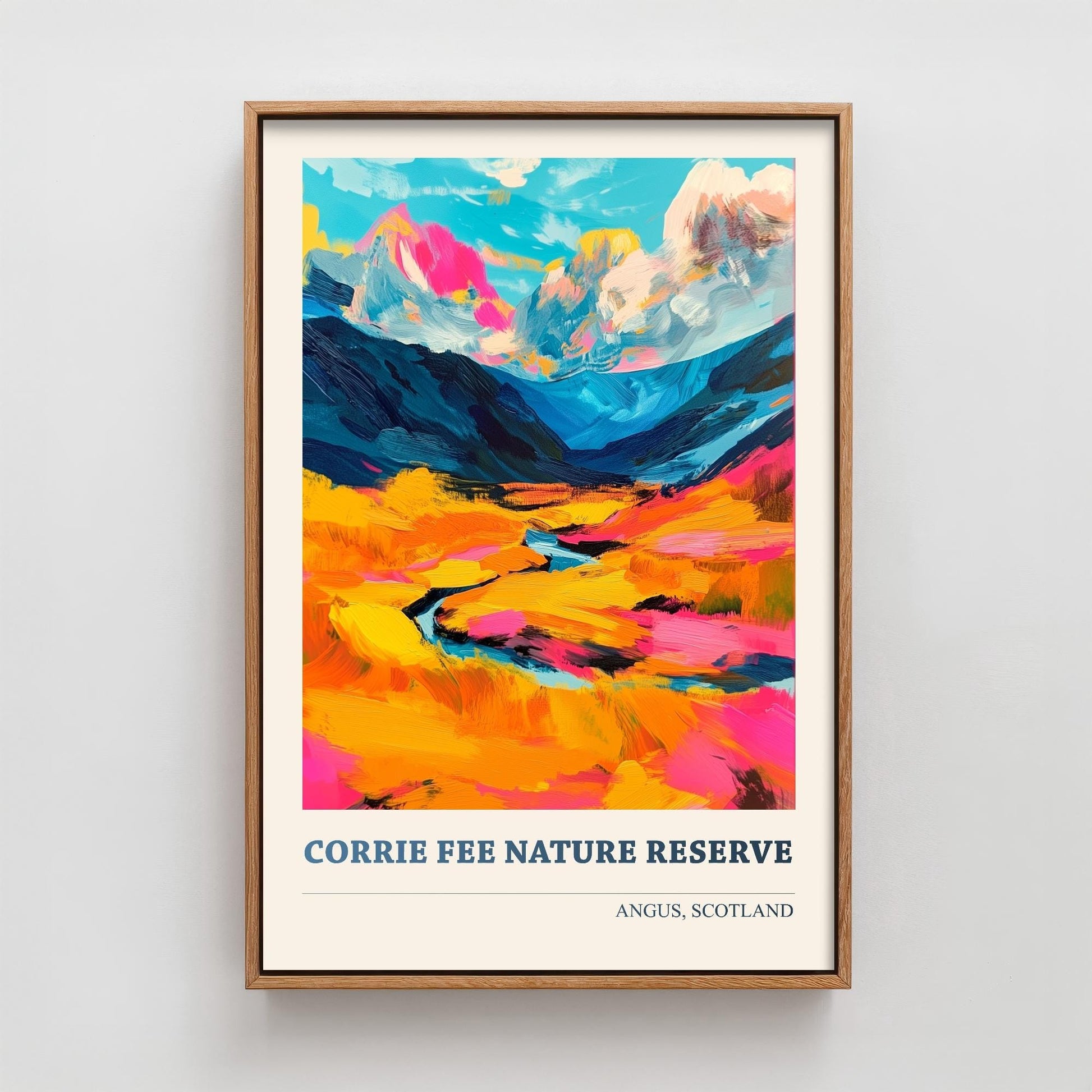 Corrie Fee Nature Reserve Poster - Vibrant Landmark of Angus Art Print - Watercolour Painting Gift