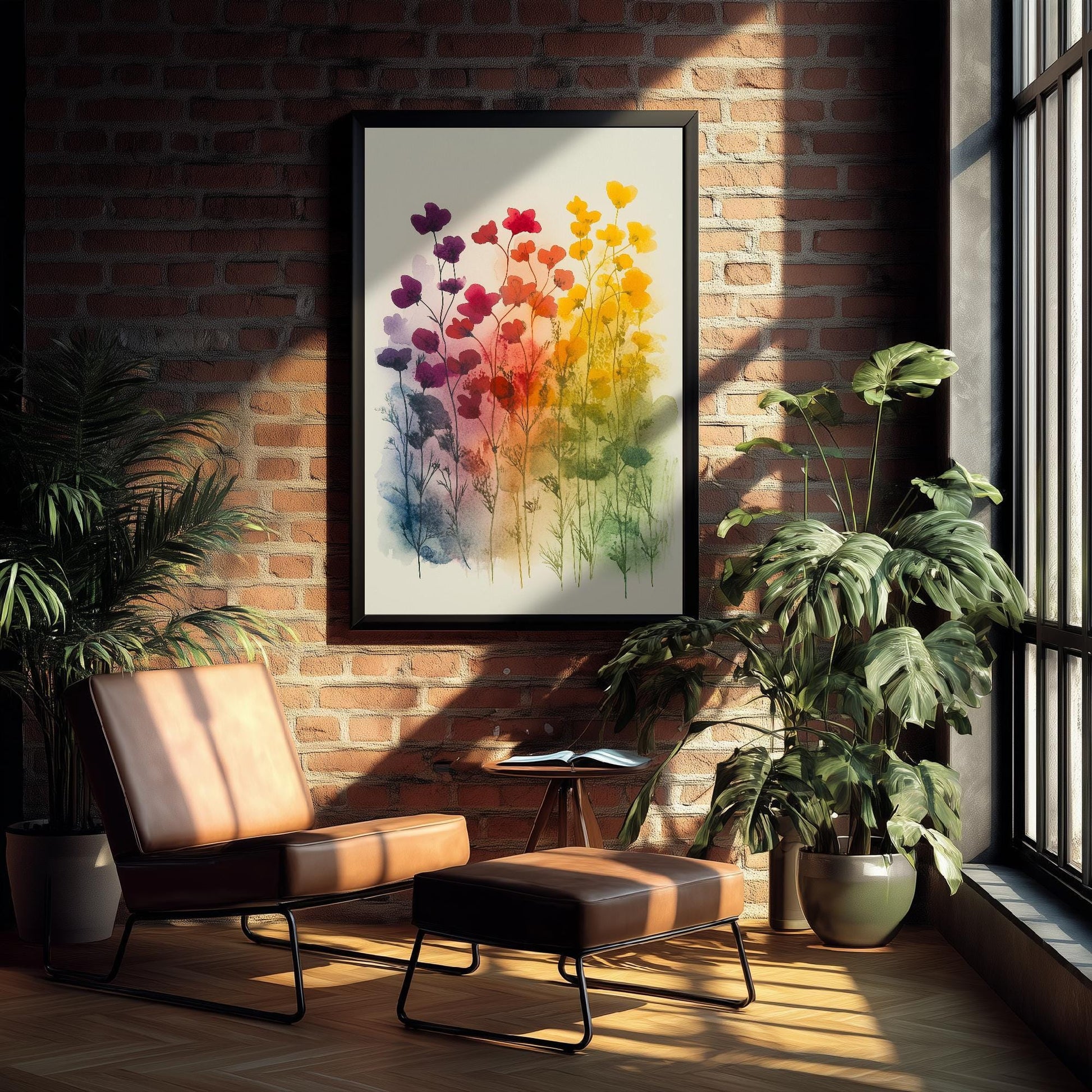 Emotive Watercolour Flower Print V9 - Amsterdam Bloemenmarkt Floral Bouquet Painting - Photo Poster Wall Art Gift Fauna Wildflower 2/3