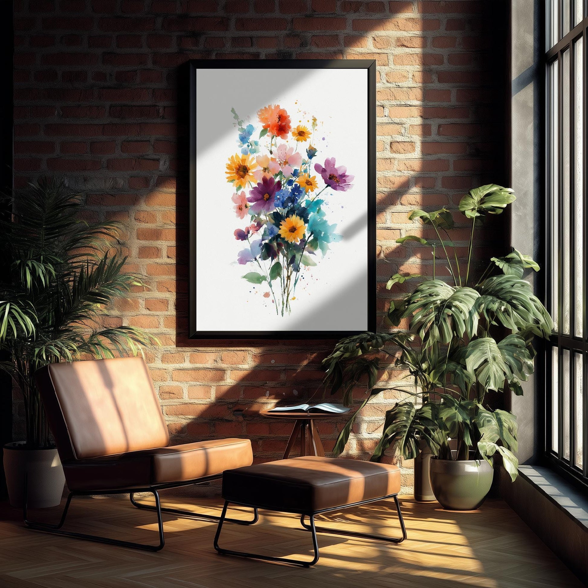 Emotive Watercolour Flower Print V13 - Delicate Loose Bouquet Painting - Soft Wildflower Wall Art Poster Gift Floral Pastel 3/3