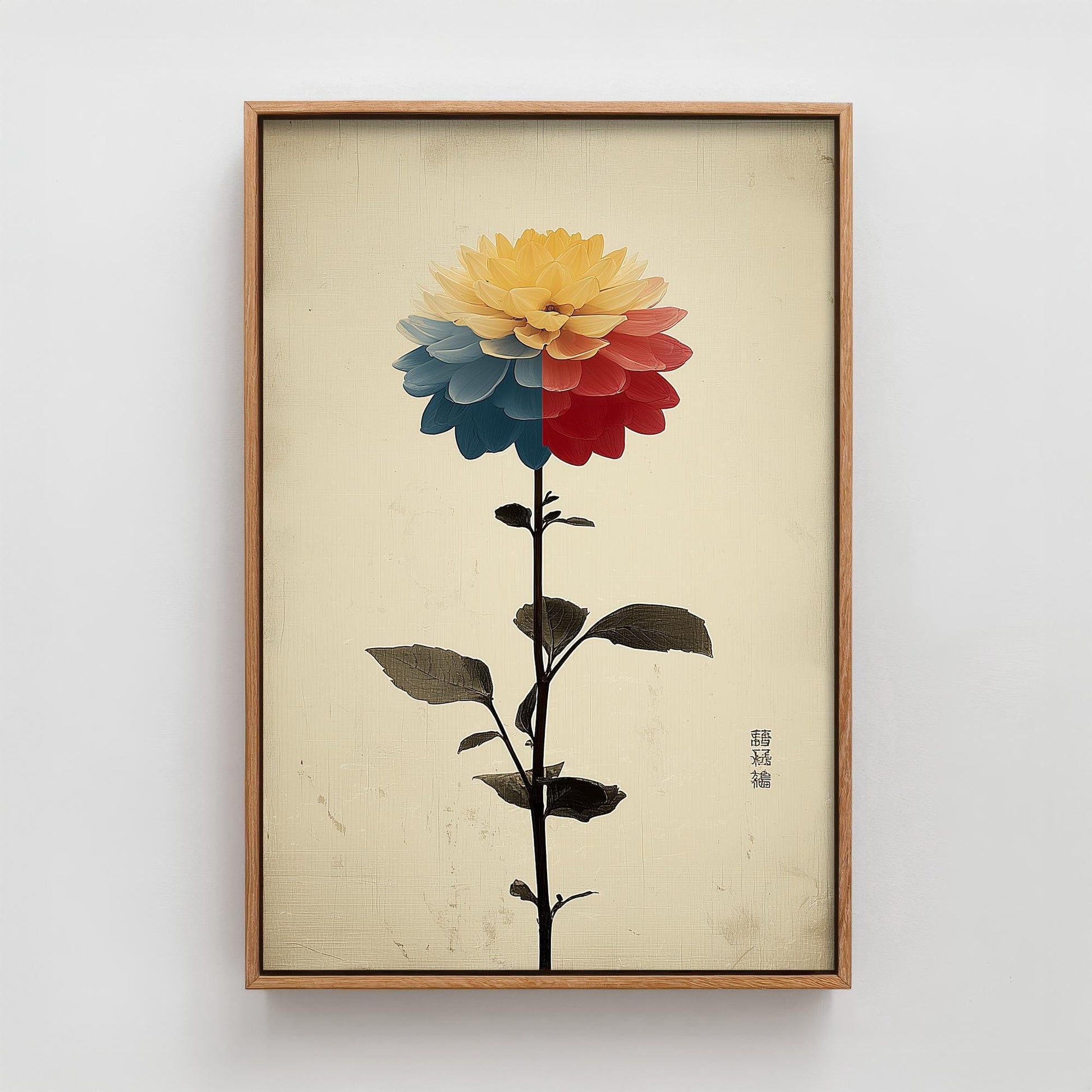 Vintage Rainbow Orchid Art Print V1 | Phalaenopsis Orchid Spray Poster | Japanese Japandi Botanical Painting Zen Decor 2/3