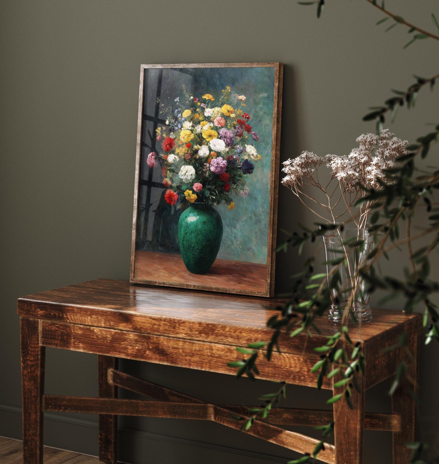 Peony Oil Painting Print | Vintage Still Life Poster | Antique Floral Vase Art Print | Old Masters Style Home Decor V2 2/3