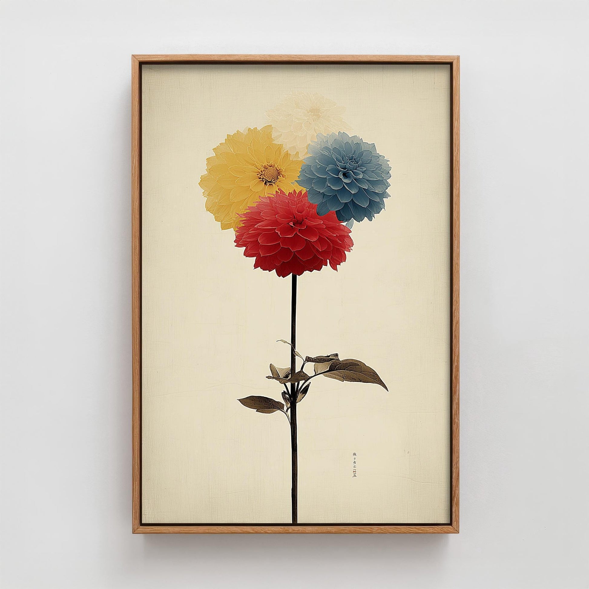 Vintage Rainbow Orchid Art Print V2 | Orchid in Ceramic Pot Poster | Japanese Japandi Botanical Painting Zen Decor 1/3