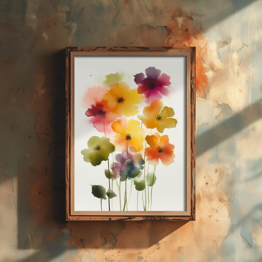 Emotive Watercolour Flower Print V12 - Medellín Colombia Flower Festival Floral Painting - Photo Poster Wall Art Gift Fauna Wildflower 3/3